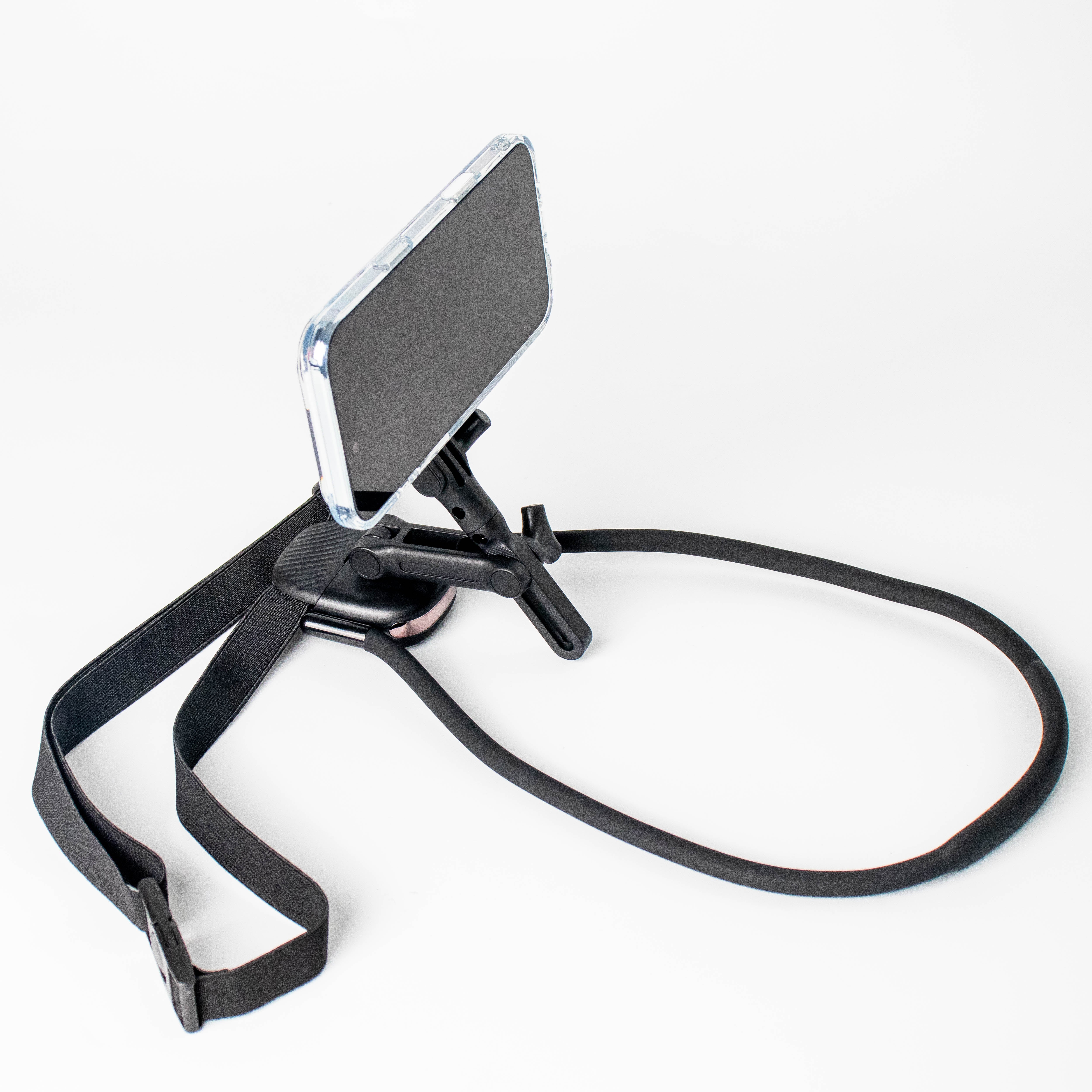 Adjustable Magnetic Neck Mount Phone Holder Black
