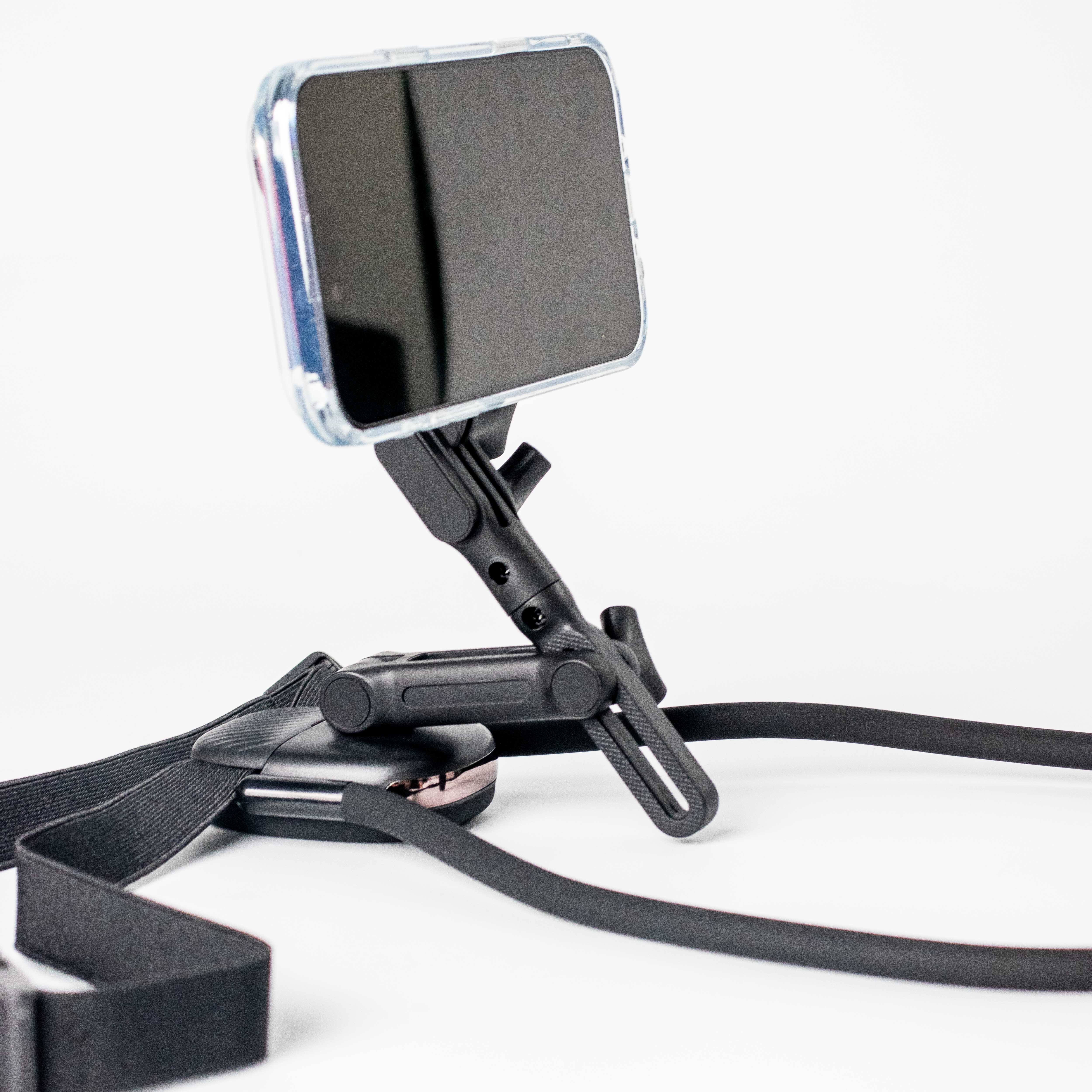 Adjustable Magnetic Neck Mount Phone Holder Black