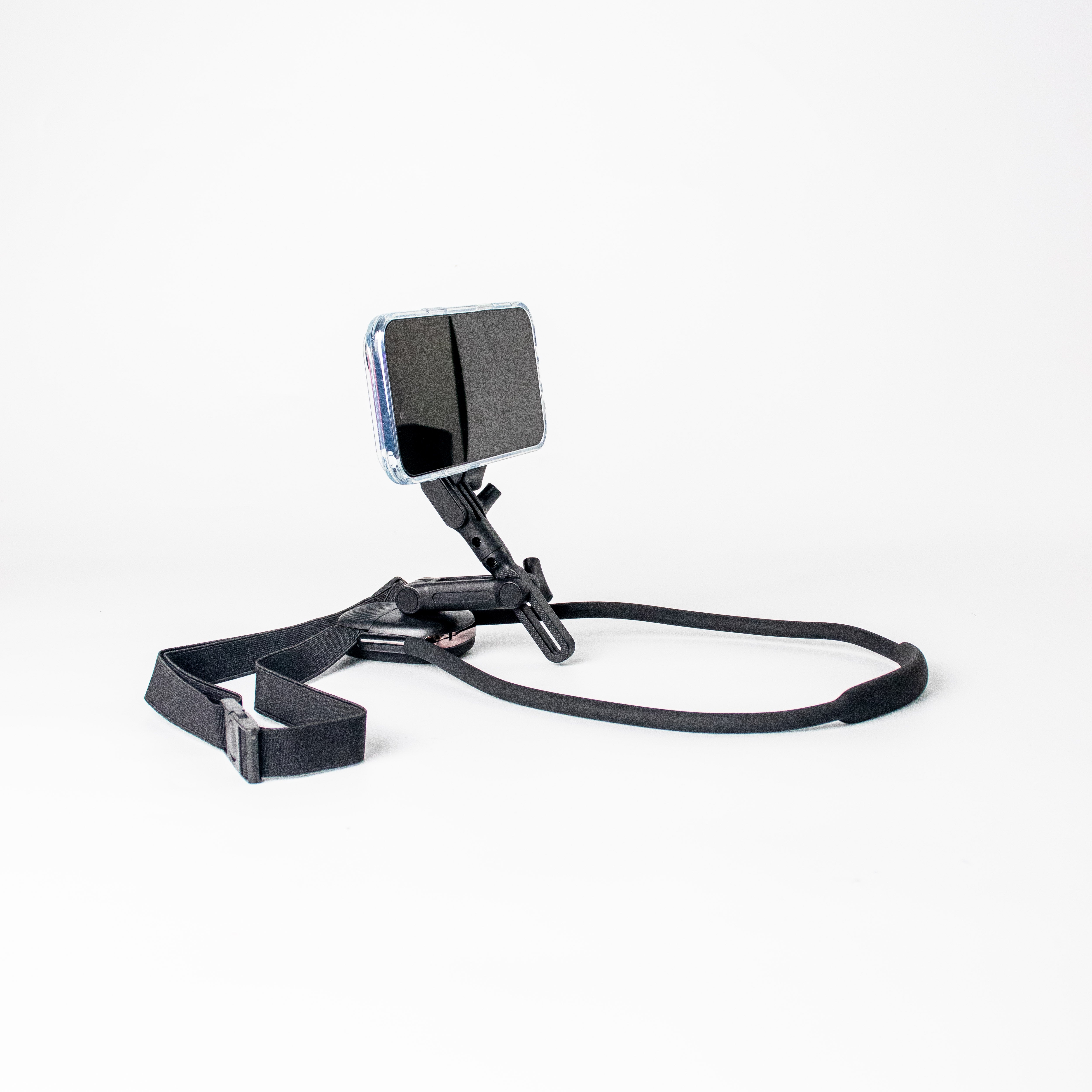 Adjustable Magnetic Neck Mount Phone Holder Black