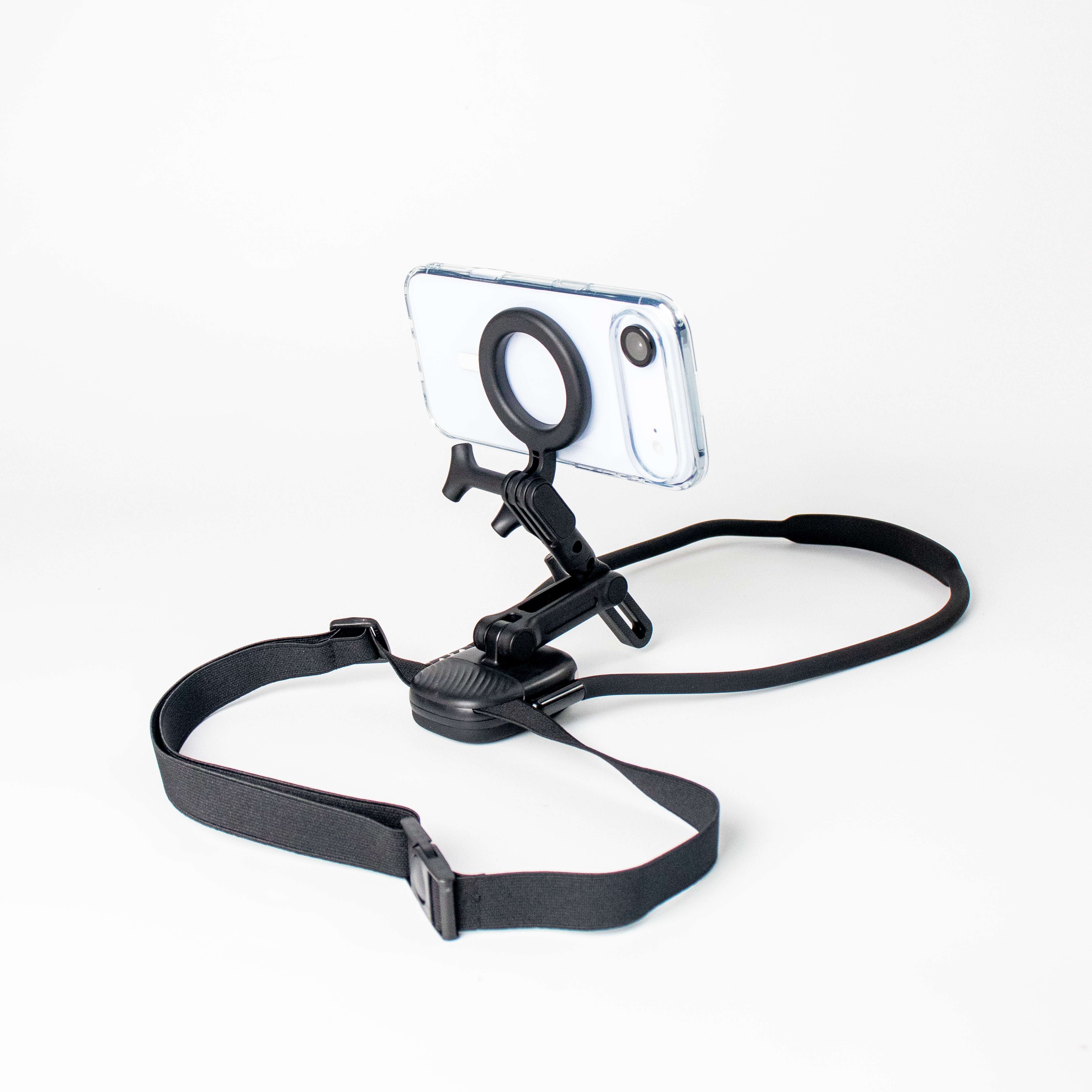 Adjustable Magnetic Neck Mount Phone Holder Black