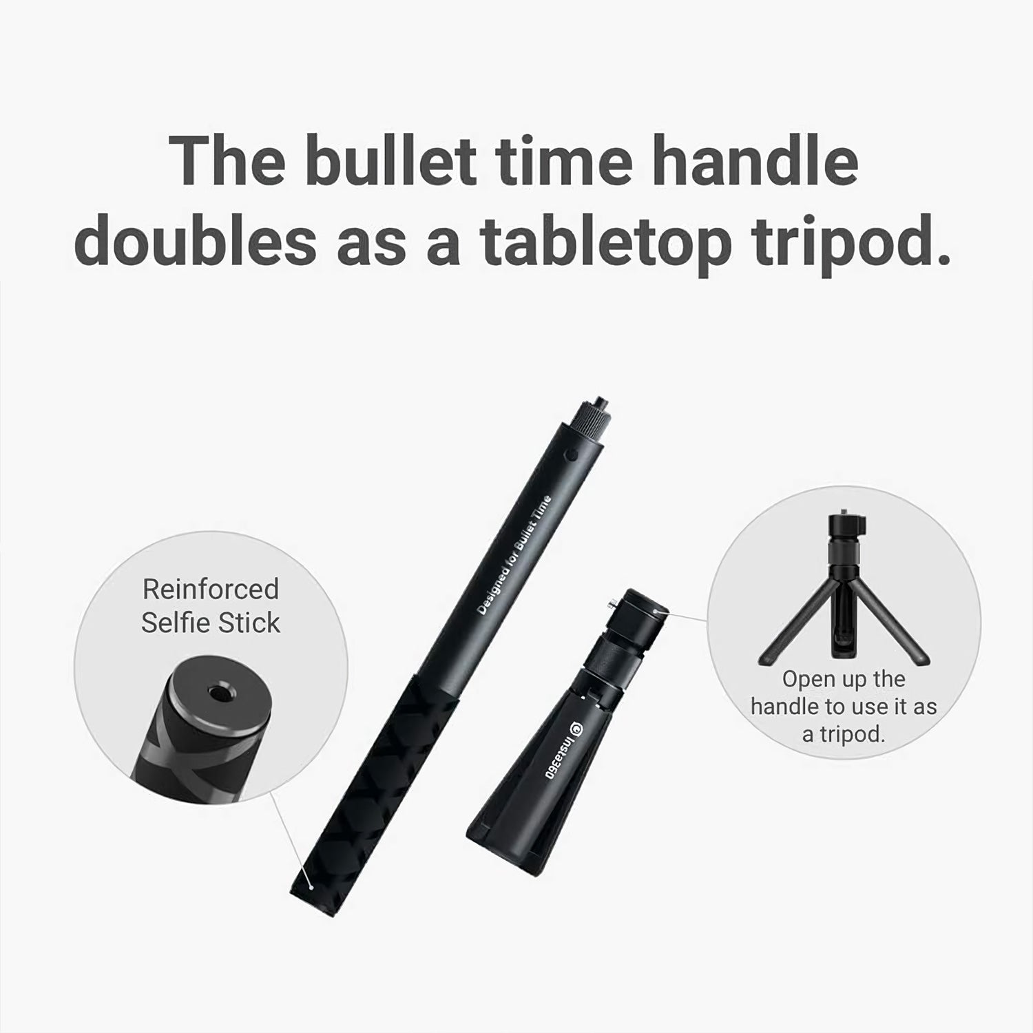 Insta360 Bullet Time Bundle Selfie Stick Handle with Folded Tripod