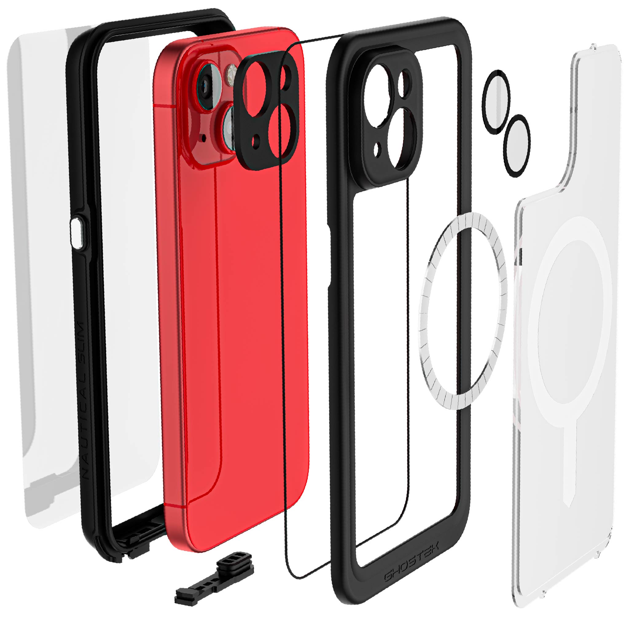 Ghostek iPhone 15 Plus Case Nautical Slim Waterproof w/ Magsafe Clear