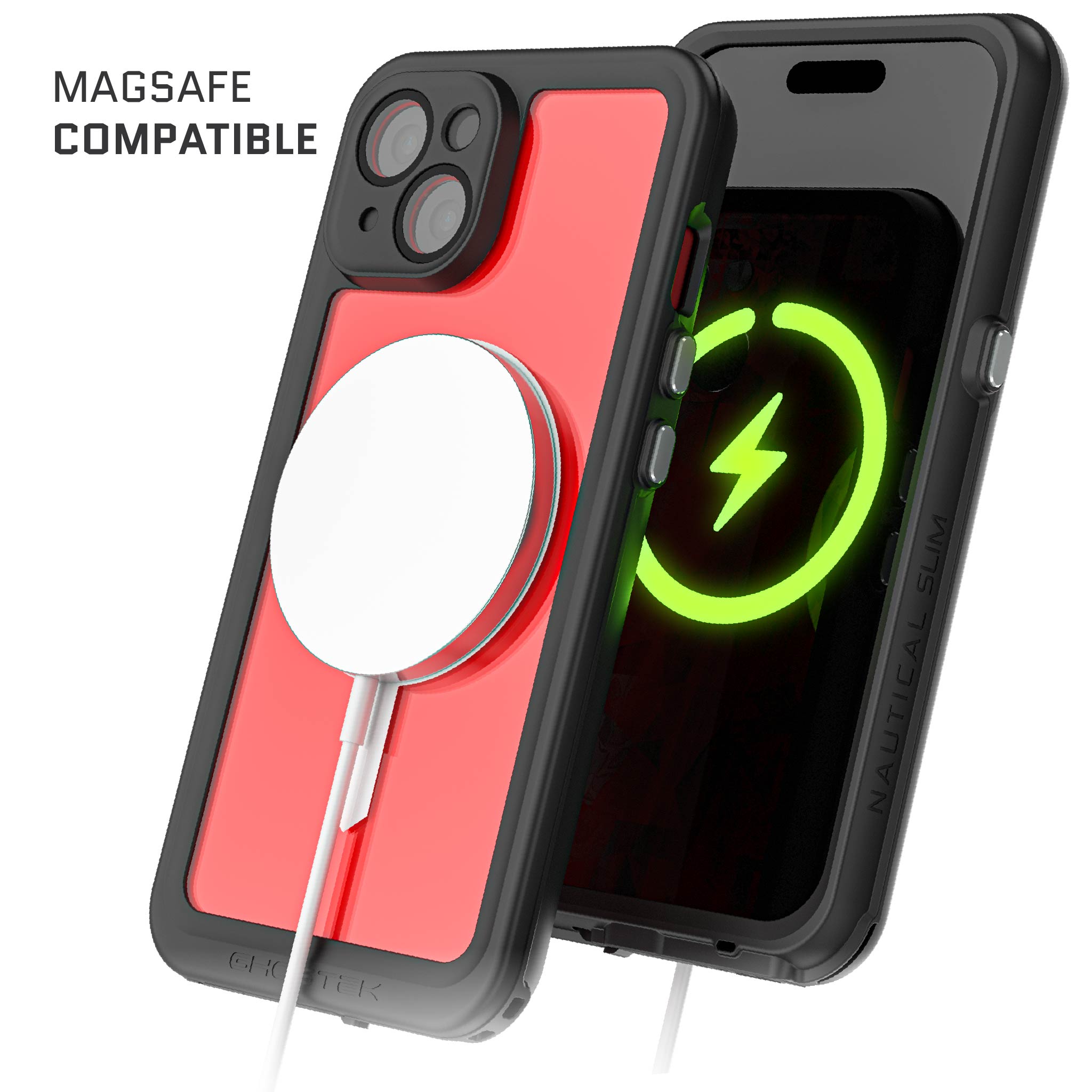 Ghostek iPhone 15 Plus Case Nautical Slim Waterproof w/ Magsafe Clear
