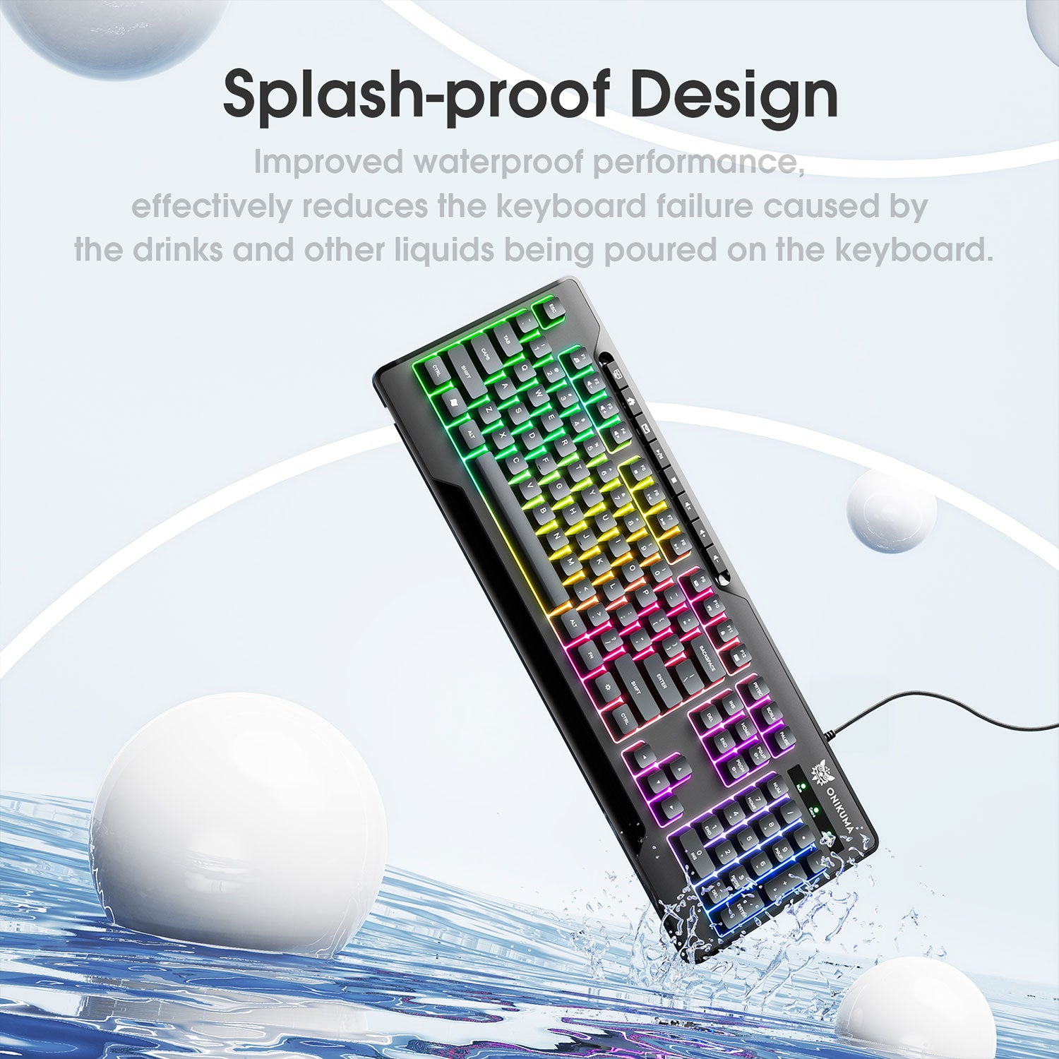 Onikuma G32 Wired Gaming Keyboard with RGB Backlit