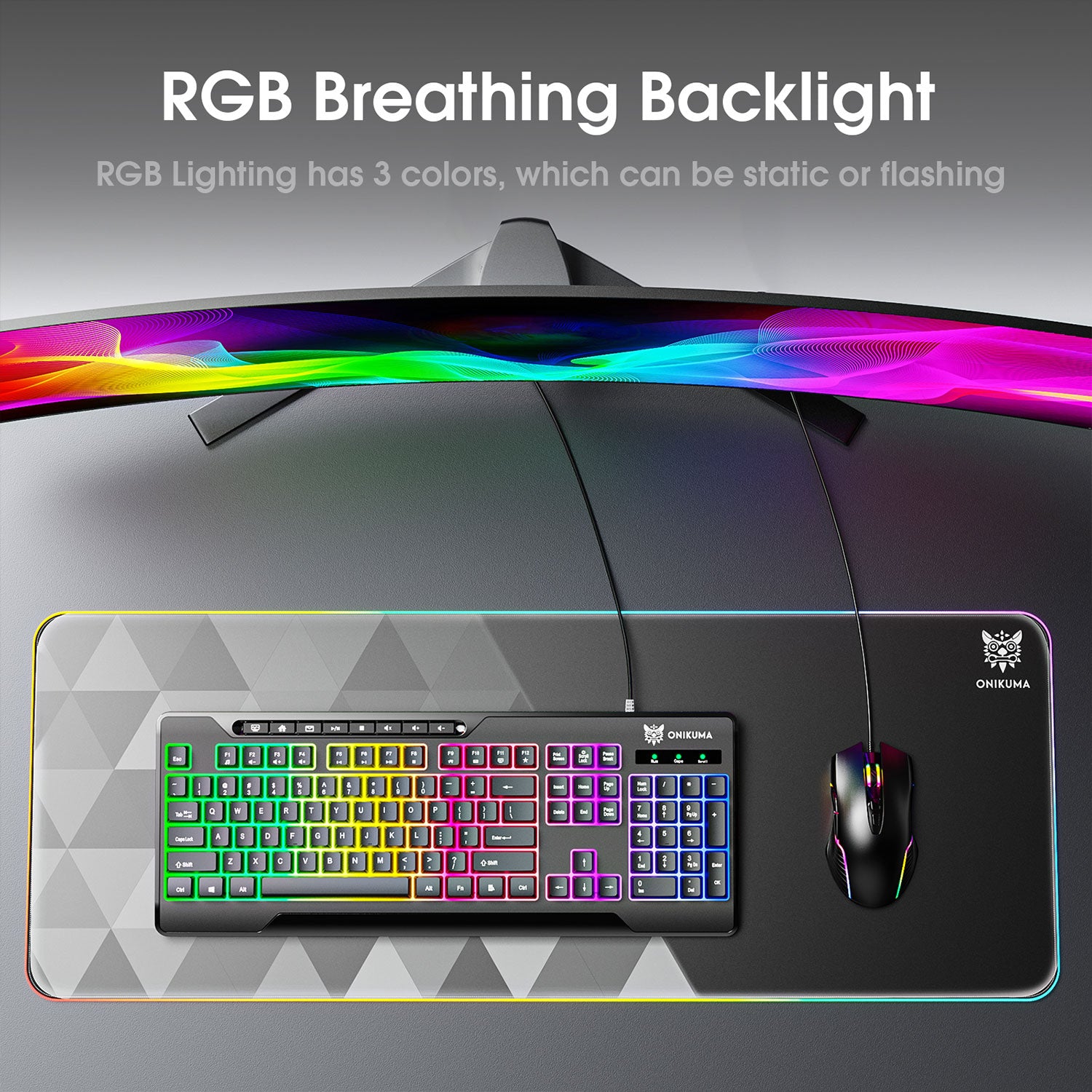 Onikuma G32 Wired Gaming Keyboard with RGB Backlit