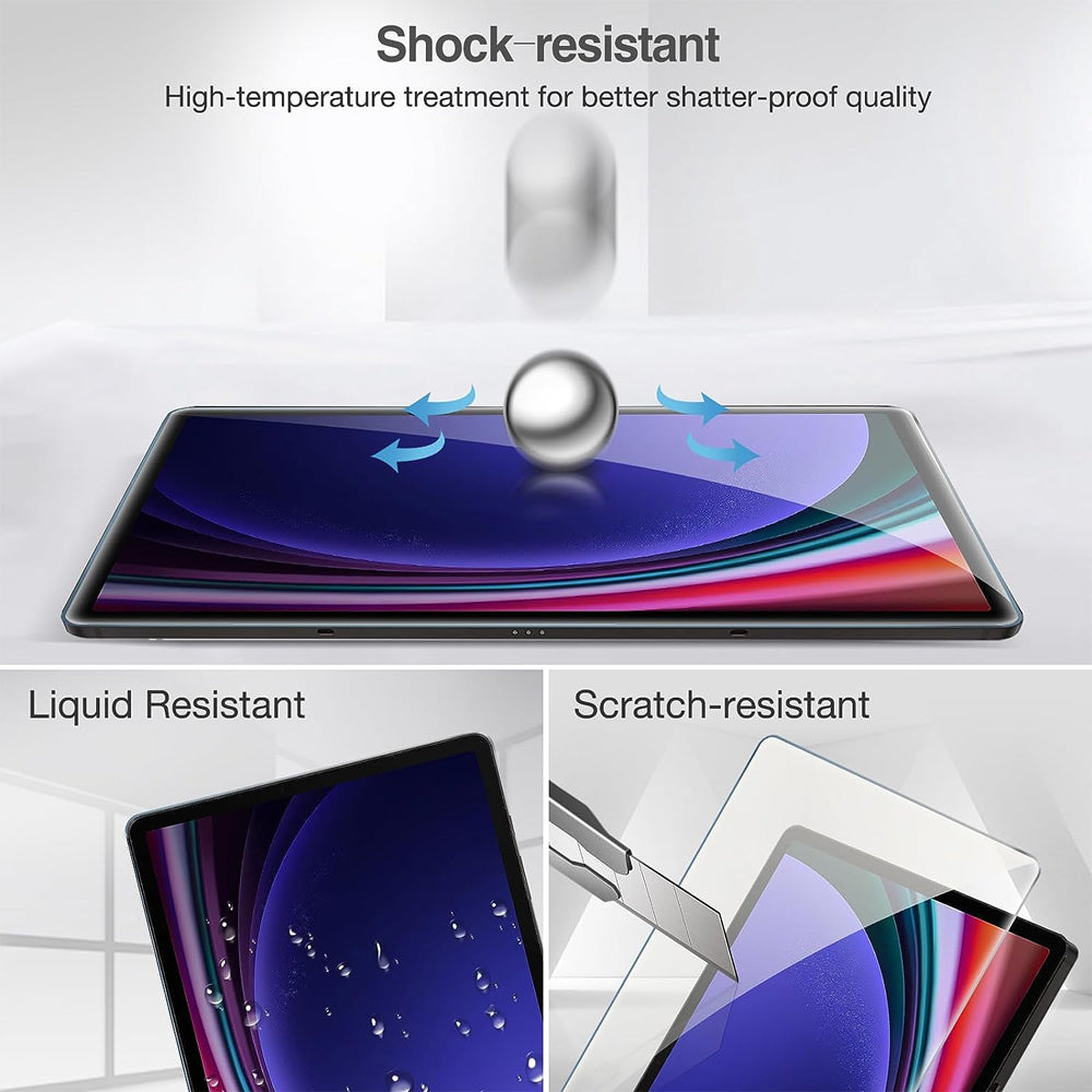 Tough On Samsung Galaxy Tab S9+/ S8+/ S7 FE / S7+ Premium Tempered Glass Screen Protector