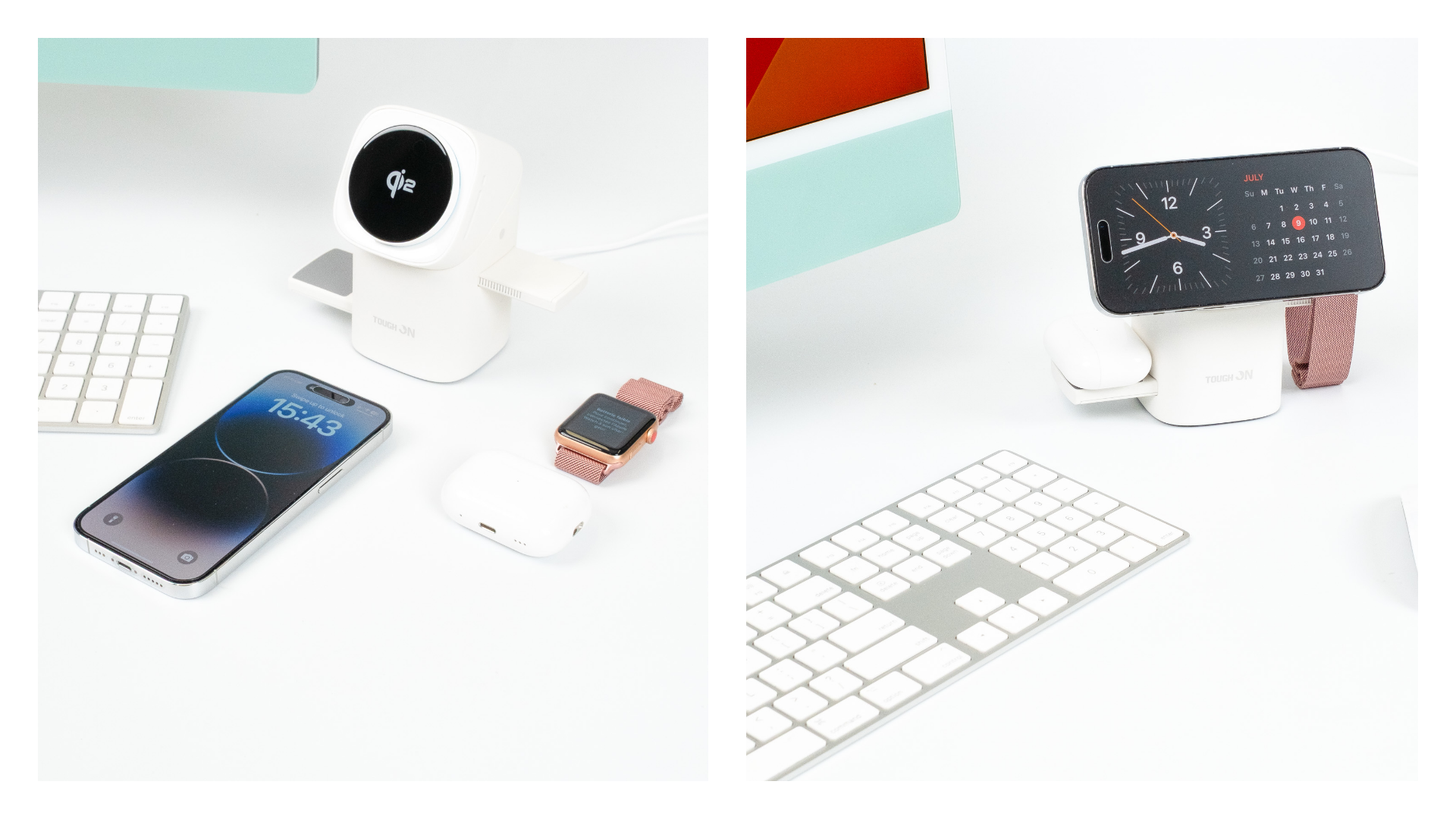 Tough On MagPro Qi2 3-in-1 Wireless Charger for Apple iPhone Watch AirPods
