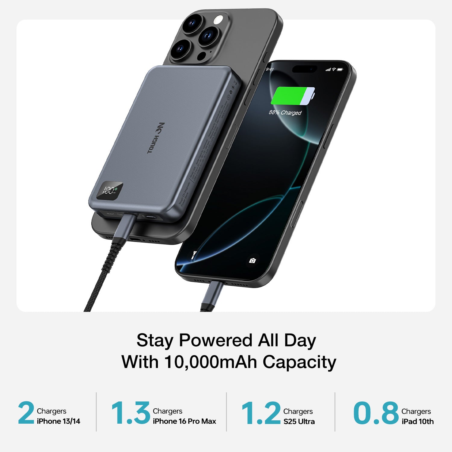 Tough On 10000mAh Magnetic Power Bank