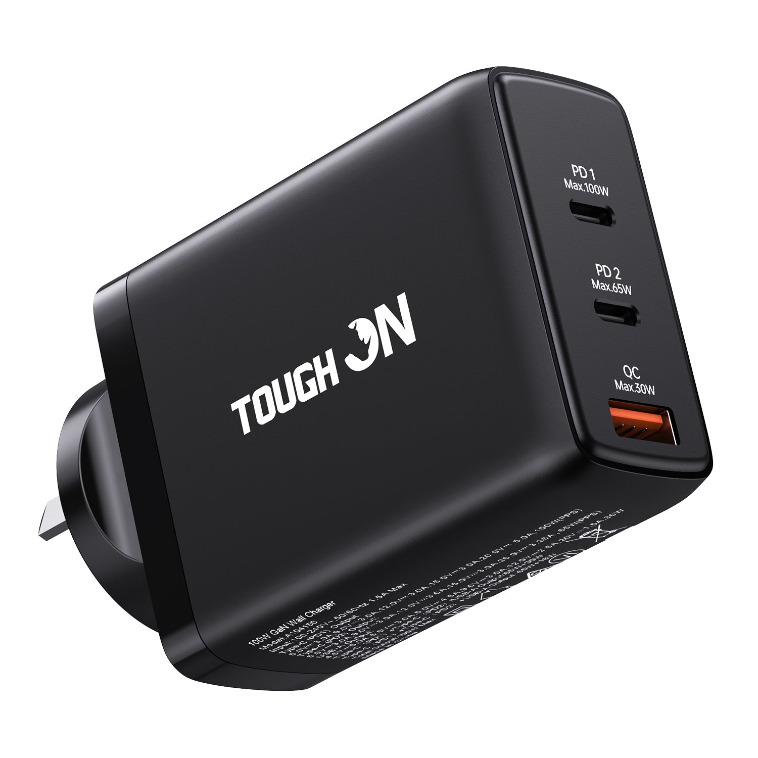 Tough On 100W 3 Port PD & QC 3.0 Fast Wall Charger
