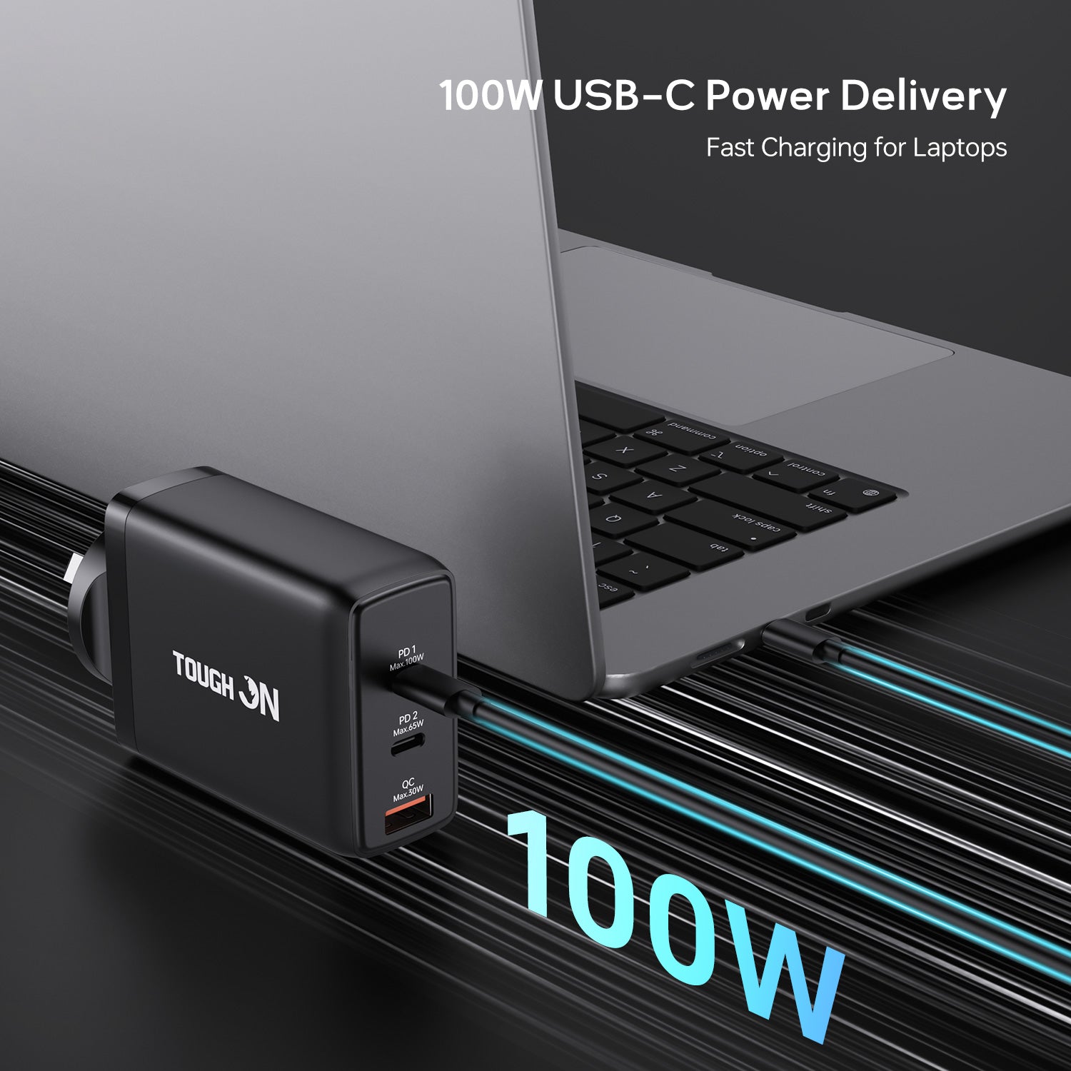 Tough On 100W 3 Port PD & QC 3.0 Fast Wall Charger