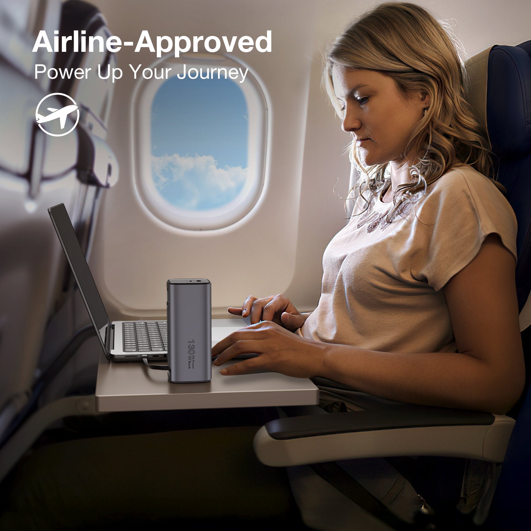 Tough On Laptop Power Bank with USB-C to USB-C 100W Cable