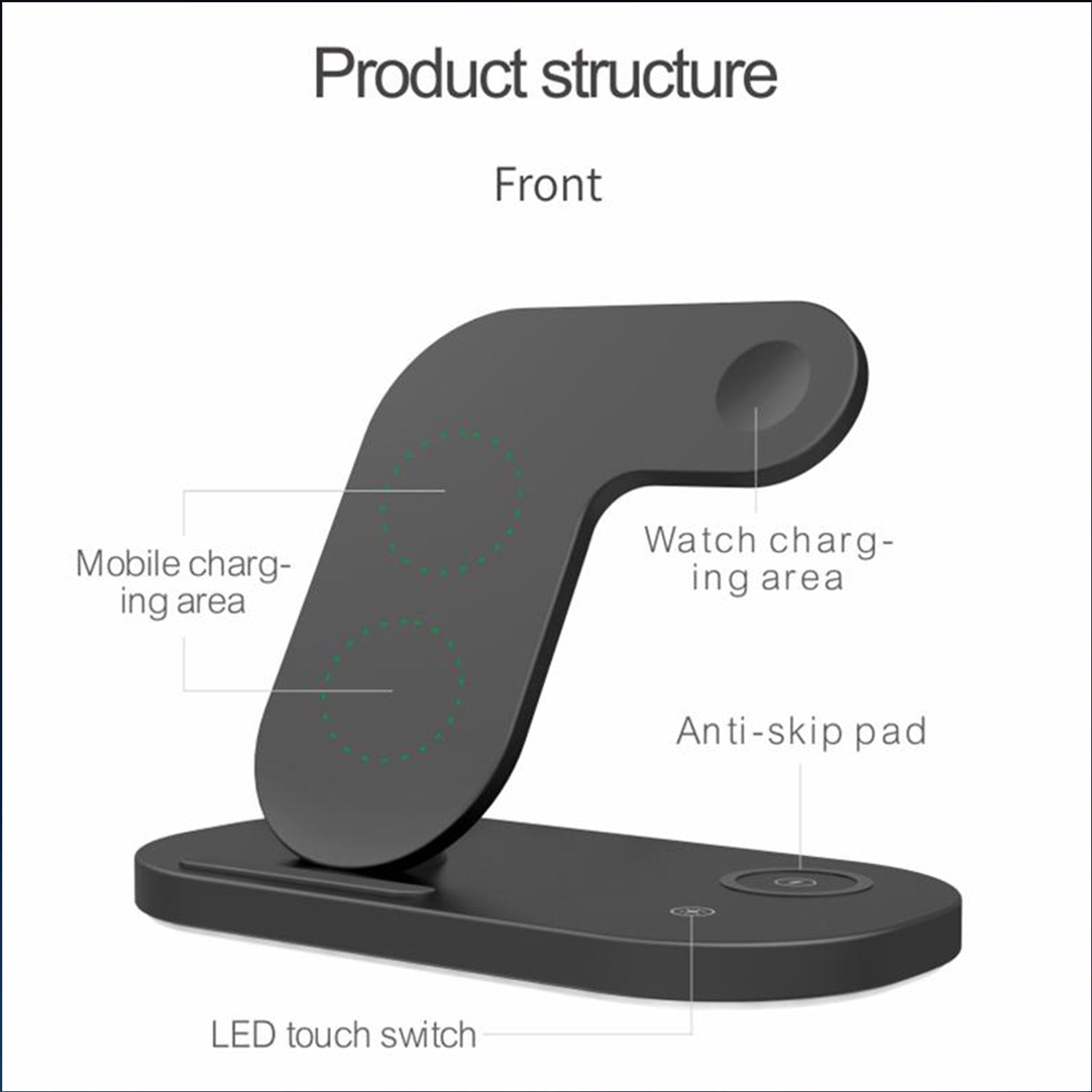 Tough On 3 in 1 Wireless Charger Stand Dock for Apple iPhone Watch Airpods