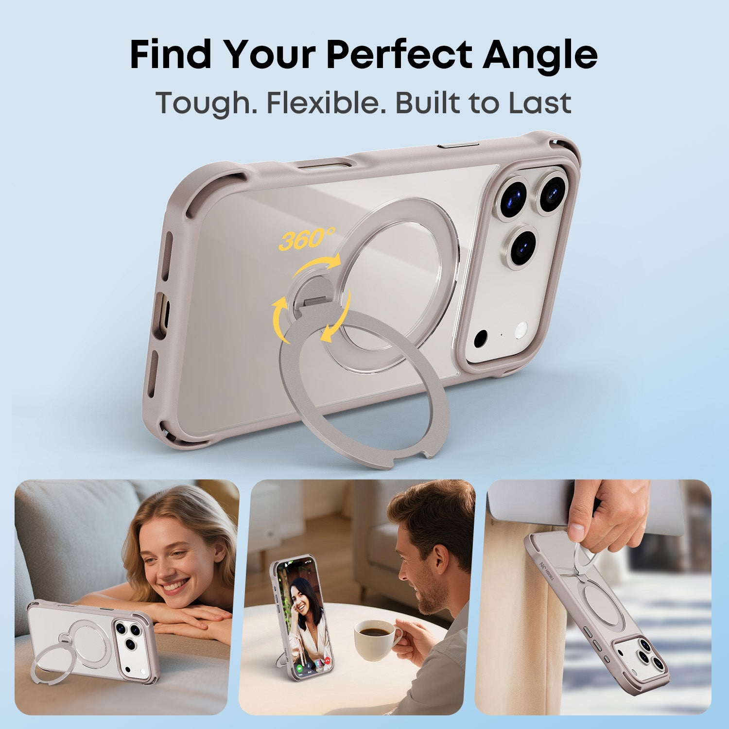 Tough On Armour Case with Ring Holder Stand MagSafe Compatible for iPhone 17 Series