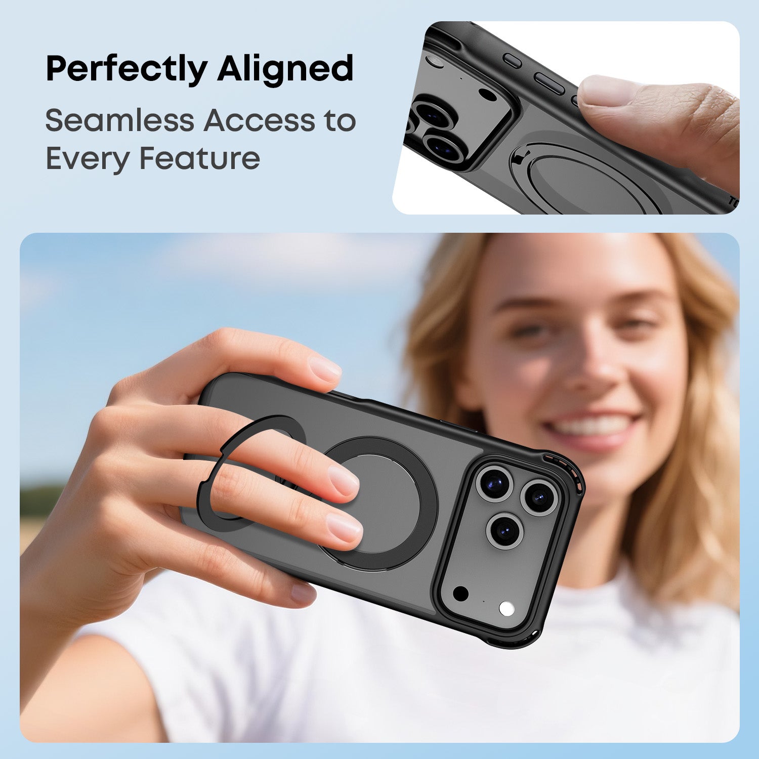 Tough On Armour Case with Ring Holder Stand MagSafe Compatible for iPhone 17 Series