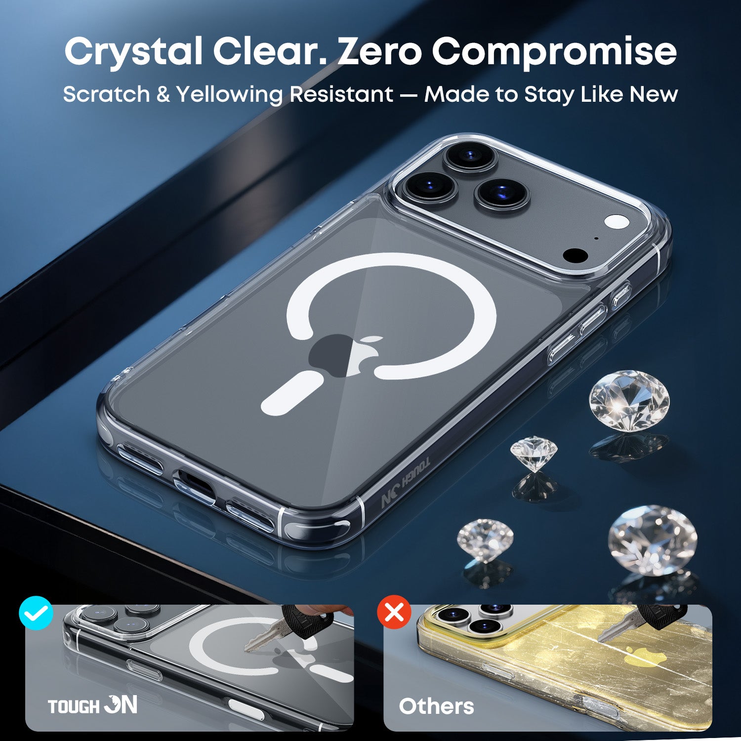 Tough On Clear MagSafe Case with No Yellowing for iPhone