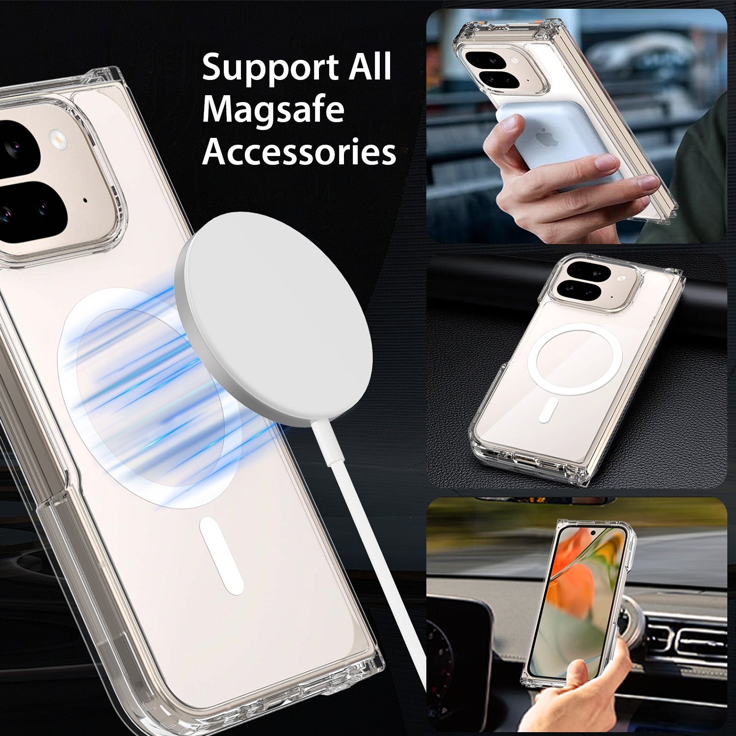 Tough On Google Pixel 10 Pro Fold Case Clear Air with MagSafe