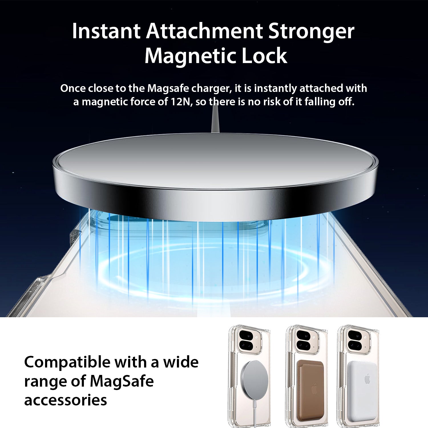 Tough On Google Pixel 9 Pro Fold Case Clear Air with MagSafe