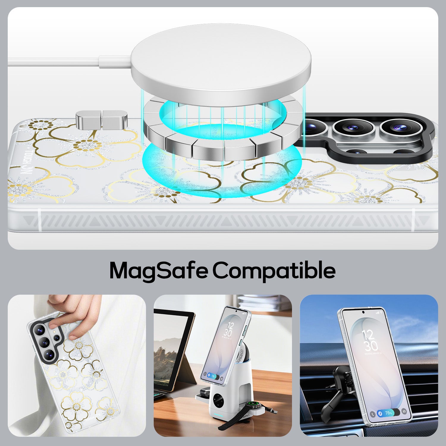 Tough On IMD Golden Flora Case for Samsung Galaxy S26 Series