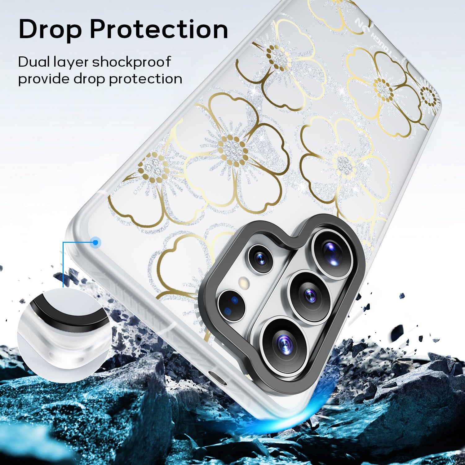 Tough On IMD Golden Flora Case for Samsung Galaxy S26 Series