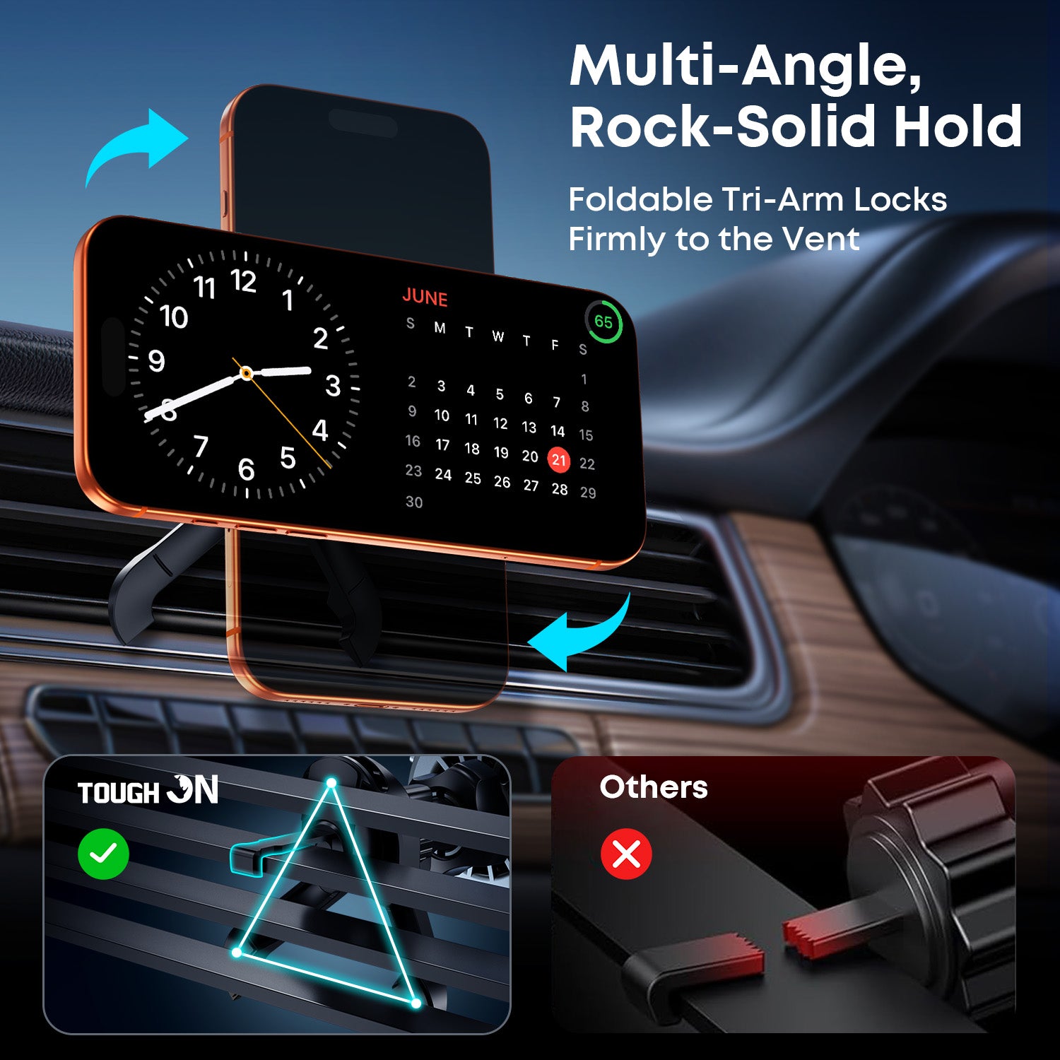 Tough On MagCool Qi2 Wireless Car Charger with Active Cooling