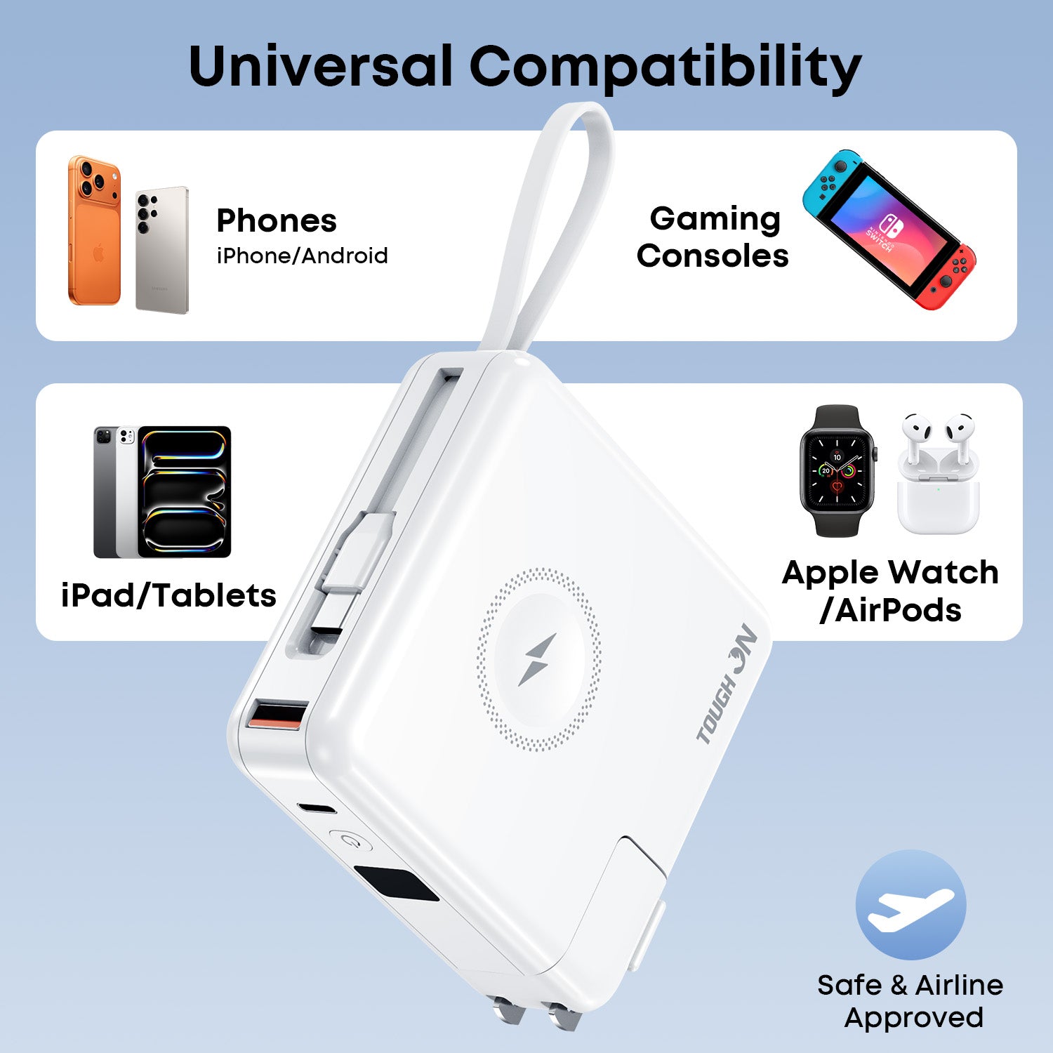 Tough On MagGo 5-in-1 Universal Travel Power Bank 10000mAh