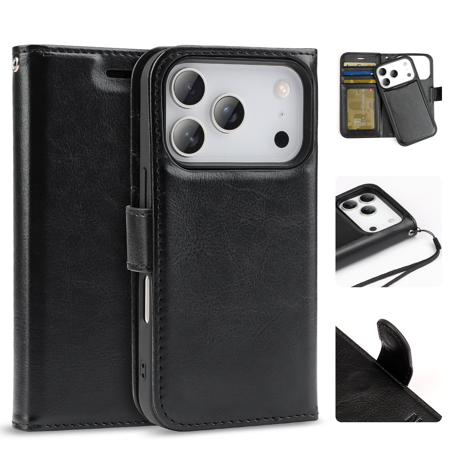 Tough On Magnetic Detachable Leather Case for iPhone 17 Series