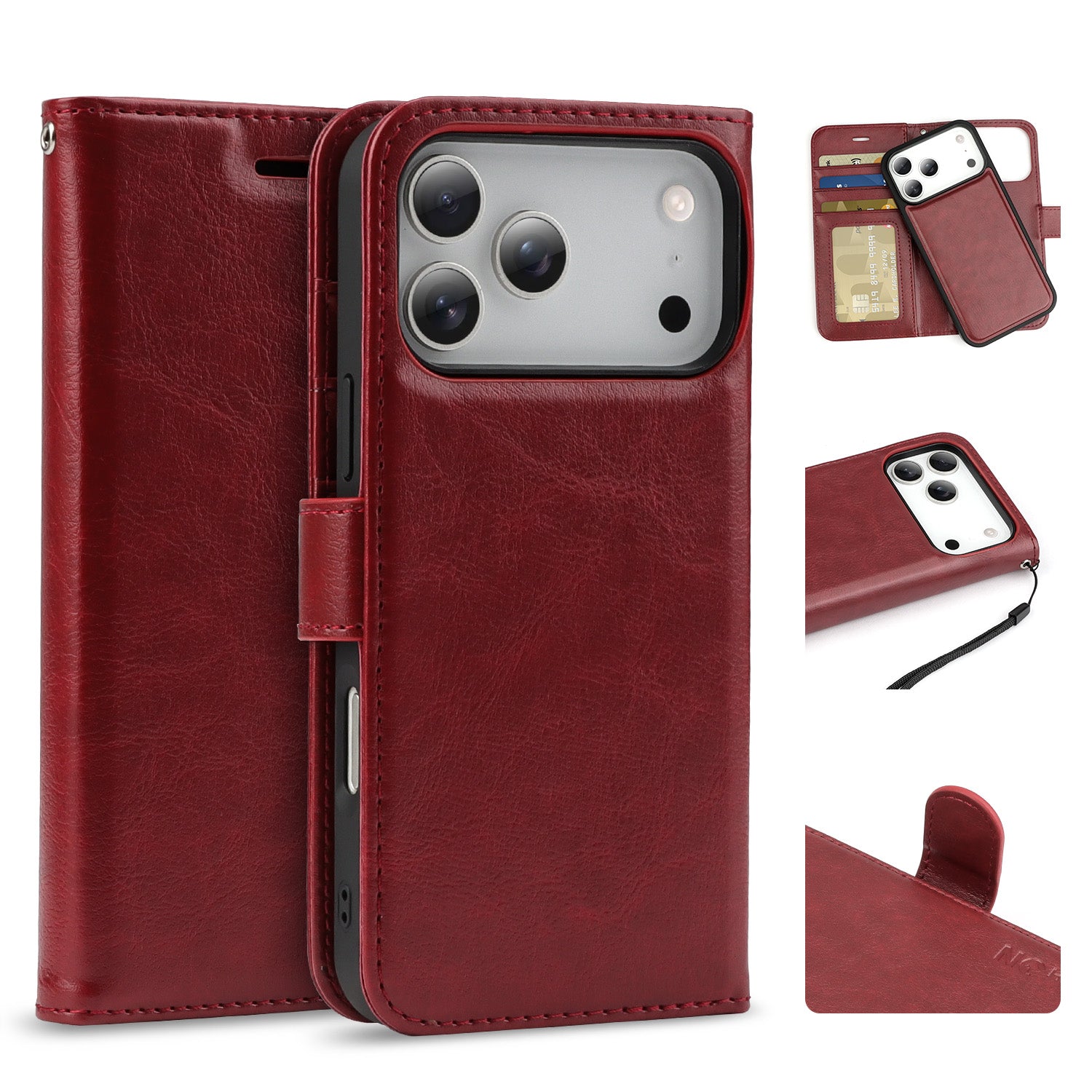 Tough On Magnetic Detachable Leather Case for iPhone 17 Series-2