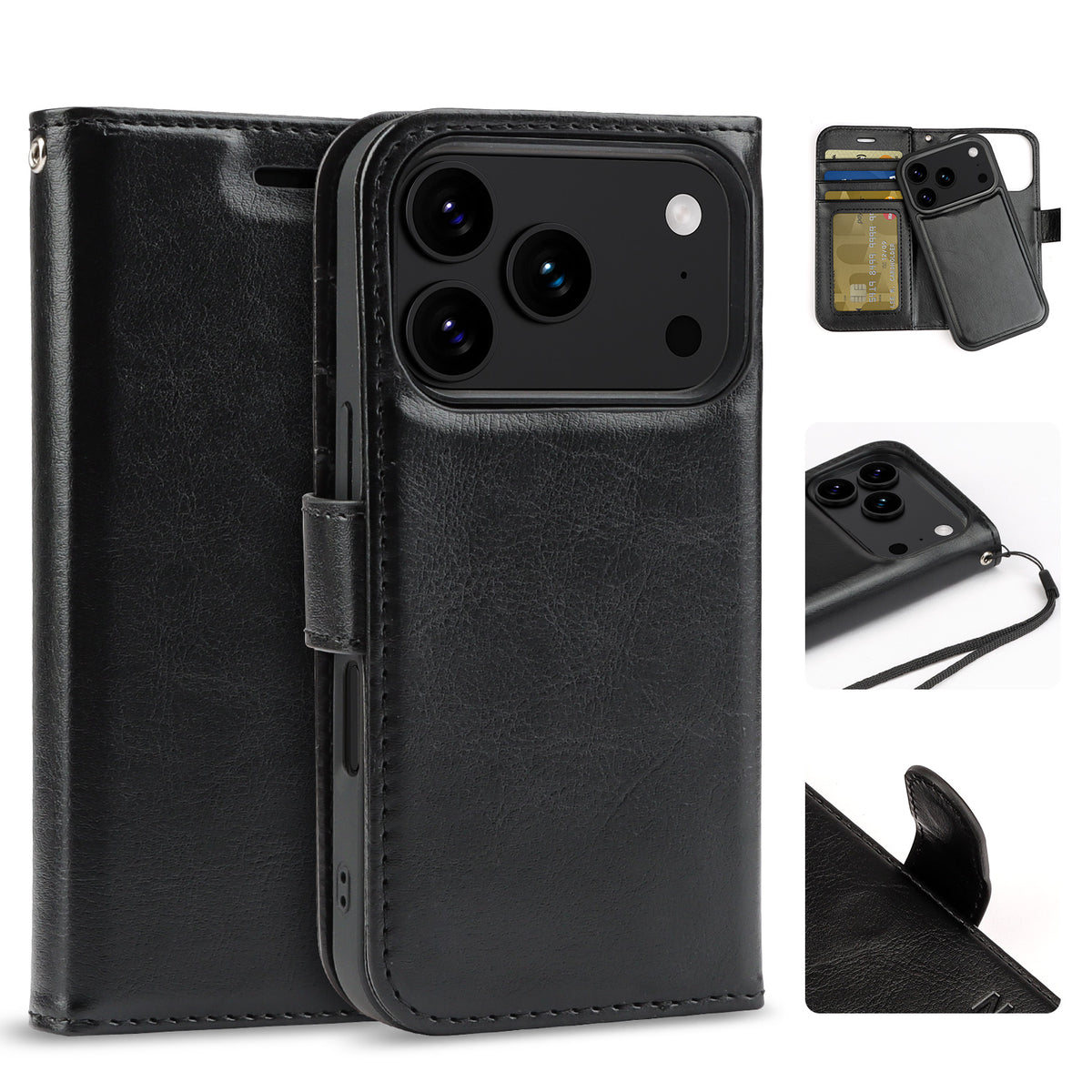 Tough On Magnetic Detachable Leather Case for iPhone