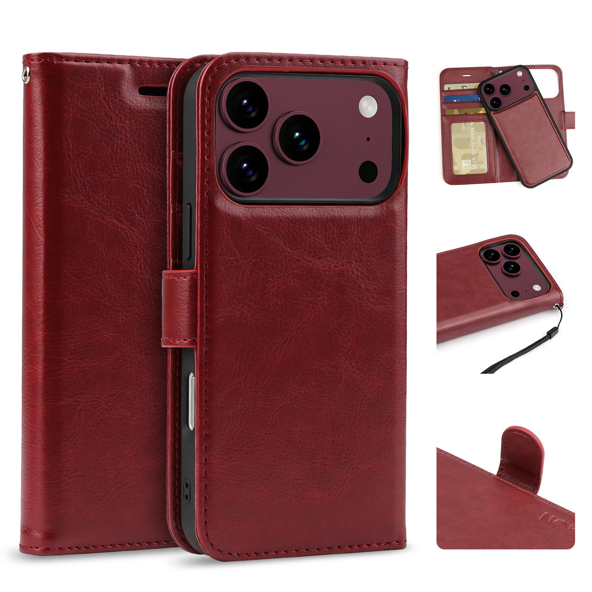 Tough On Magnetic Detachable Leather Case for iPhone