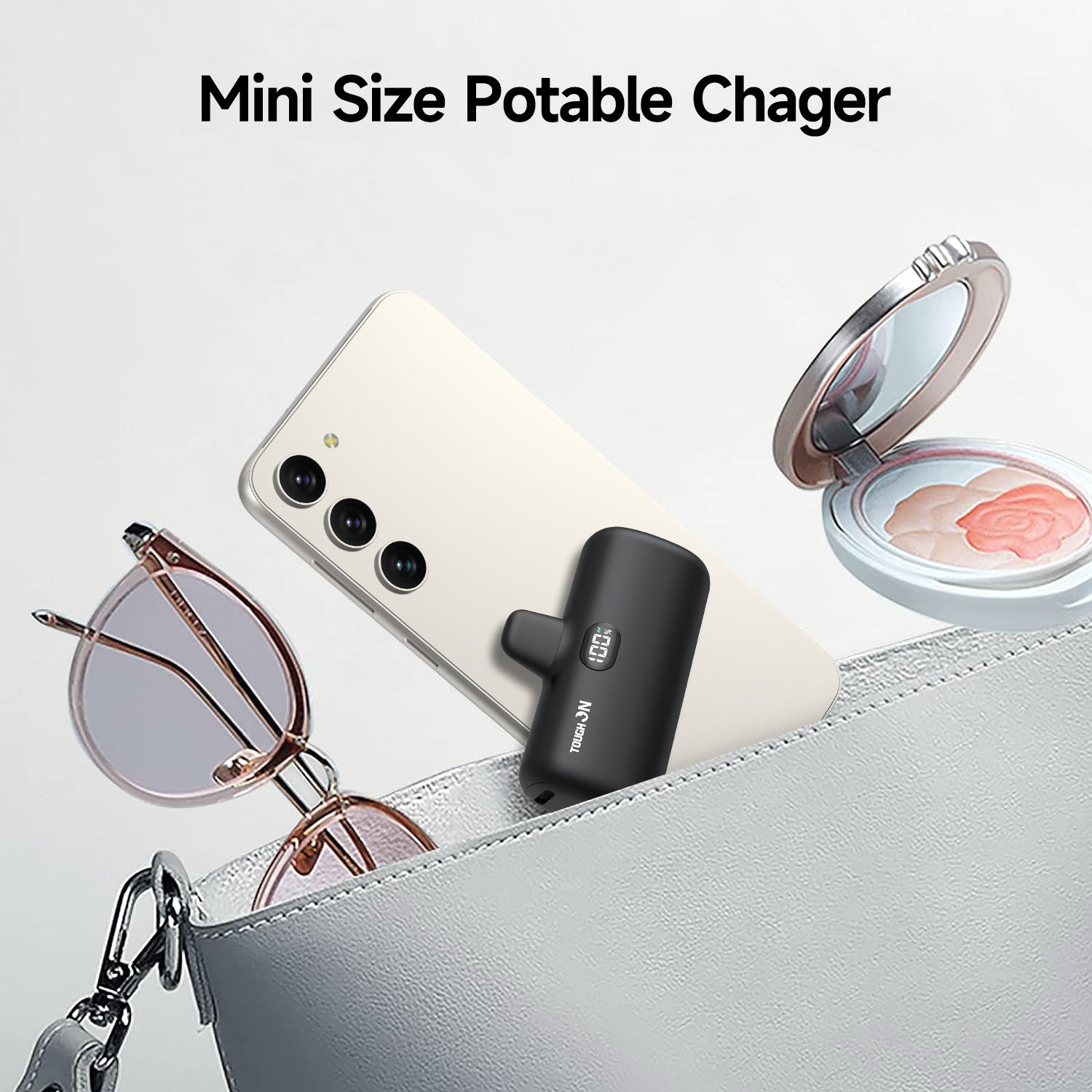 Tough On Mini Portable Charger 5000mAh Power Bank USB C Charging for Samsung Android iPhone 15 & 16 Series