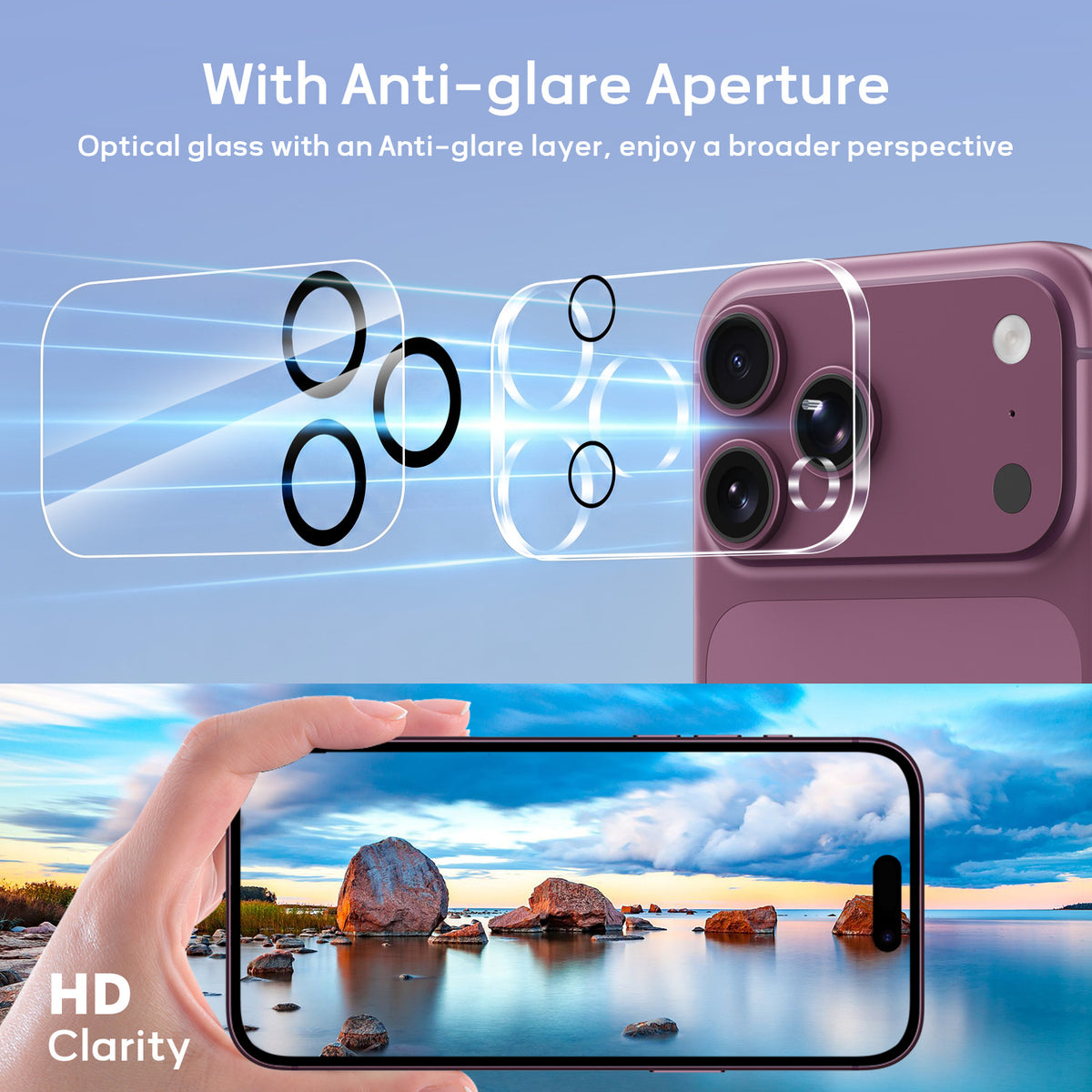 Tough On Rear Camera Protector Tempered Glass for iPhone