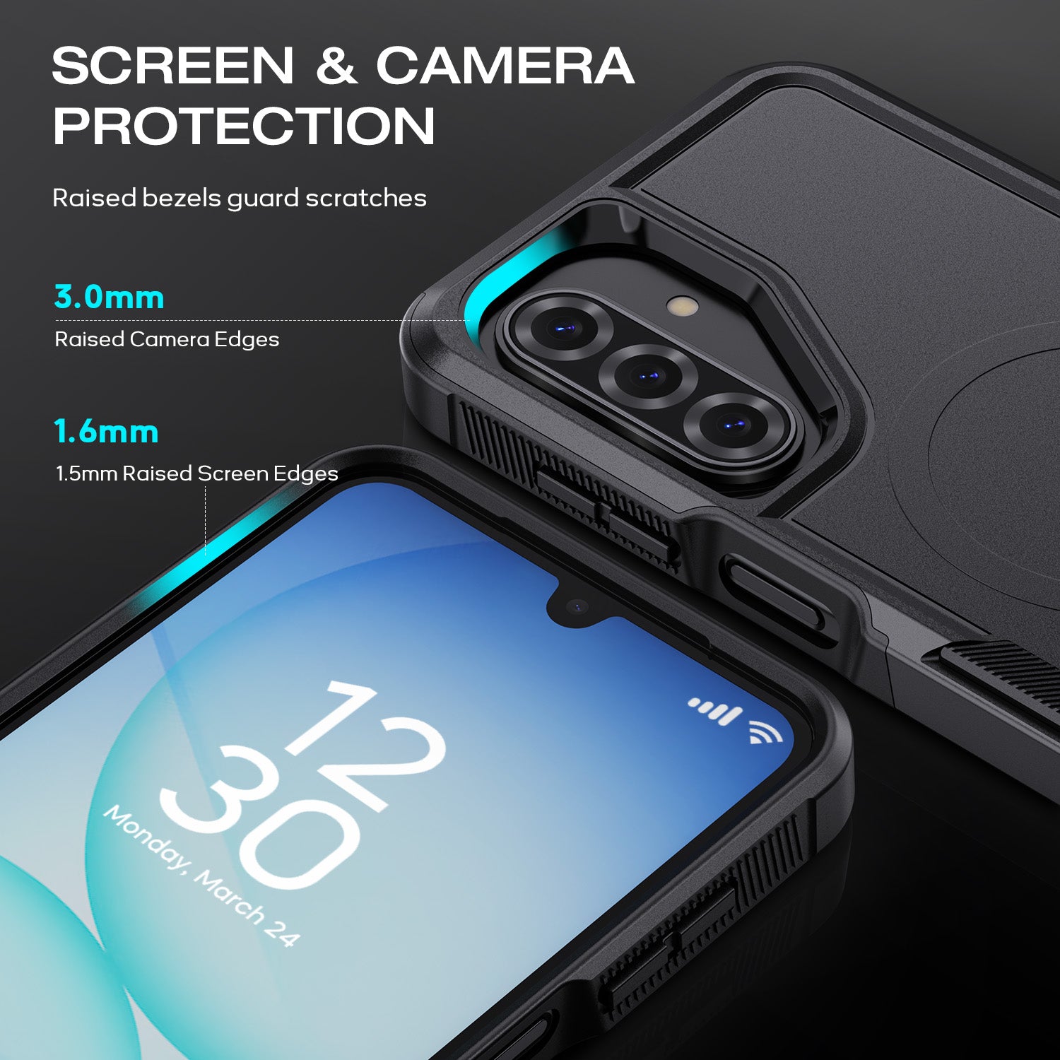 Tough On Samsung Galaxy A17/A16 Case with MagSafe Heavy Armor Black