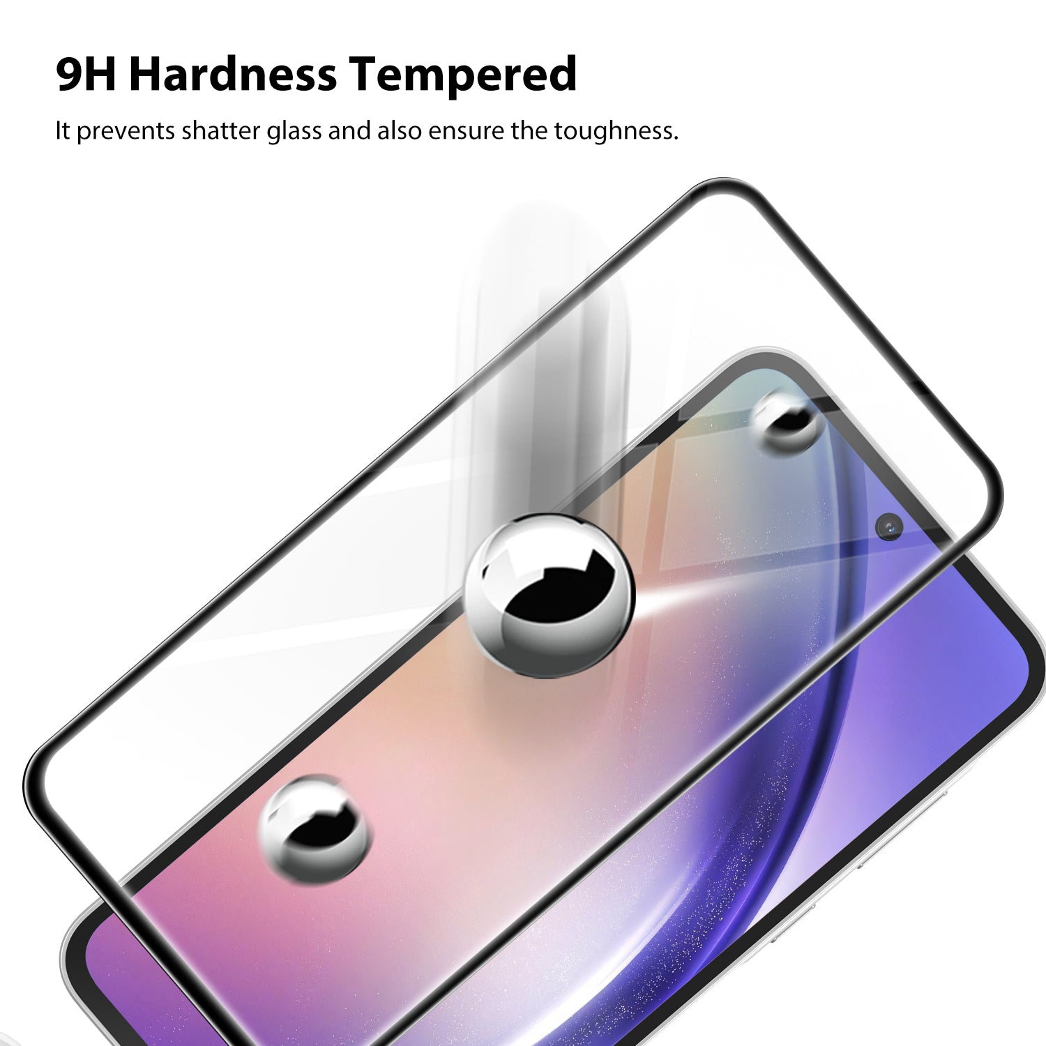 Tough On Samsung Galaxy A55 5G 2.5D Tempered Glass Screen Protector Black
