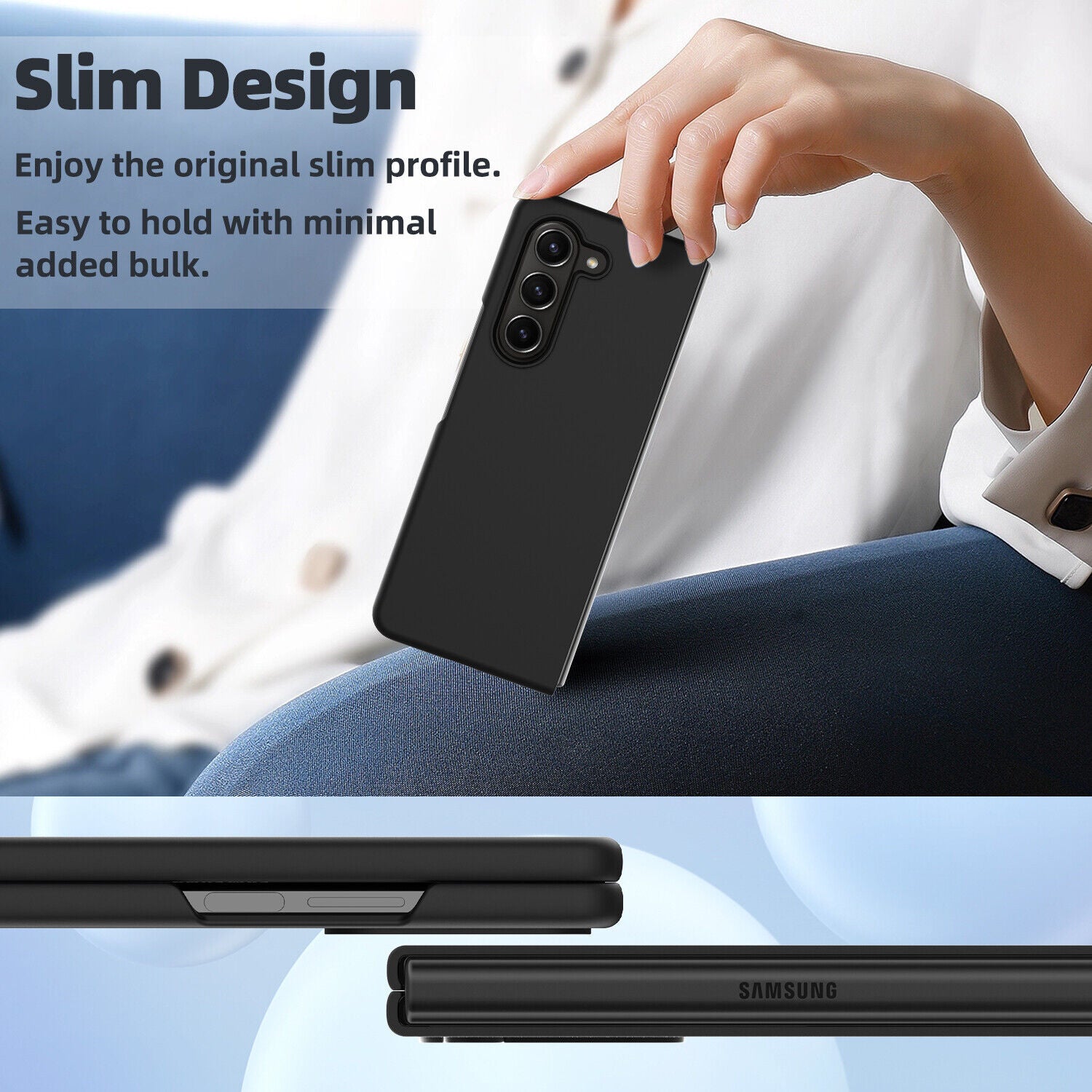 Tough On Samsung Galaxy Fold5 5G Case Strong Silicone Cover Black