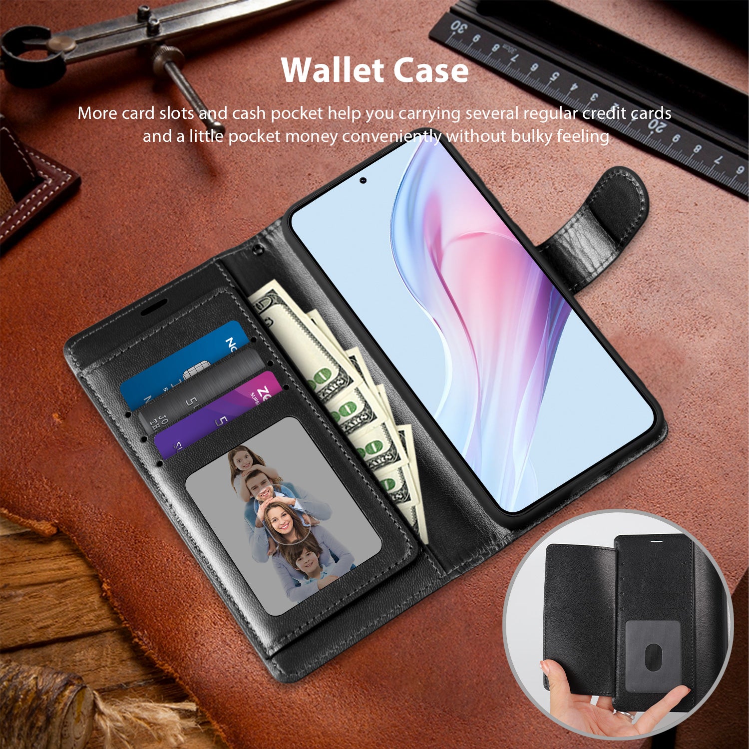 Tough On Samsung Galaxy S24 Flip Wallet Leather Case