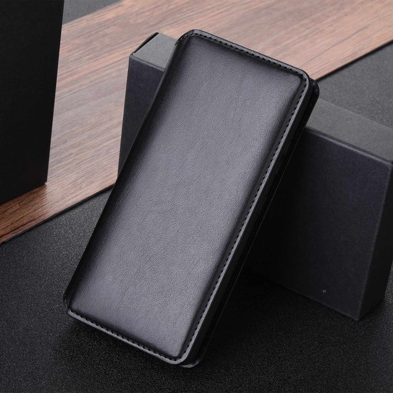 Tough On Samsung Galaxy S24 Ultra Flip Wallet Case Fine Leather Black