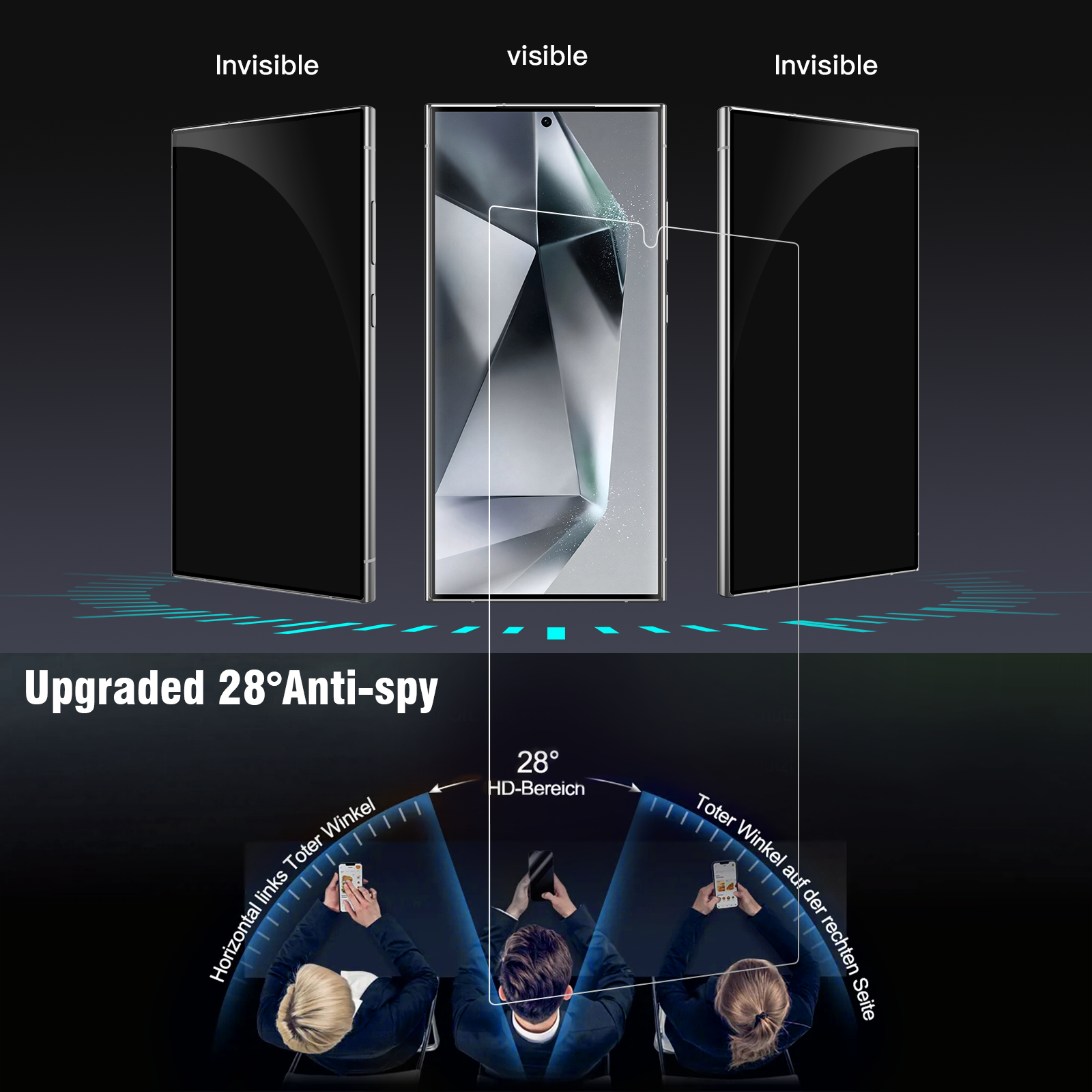 Tough On Samsung Galaxy S24 Ultra Privacy Tempered Glass Screen Protector