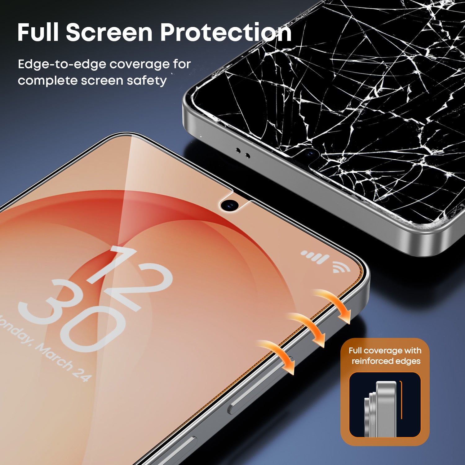 Tough On Samsung Galaxy Tempered Glass Screen Protector 2 Pack with Installation Kit