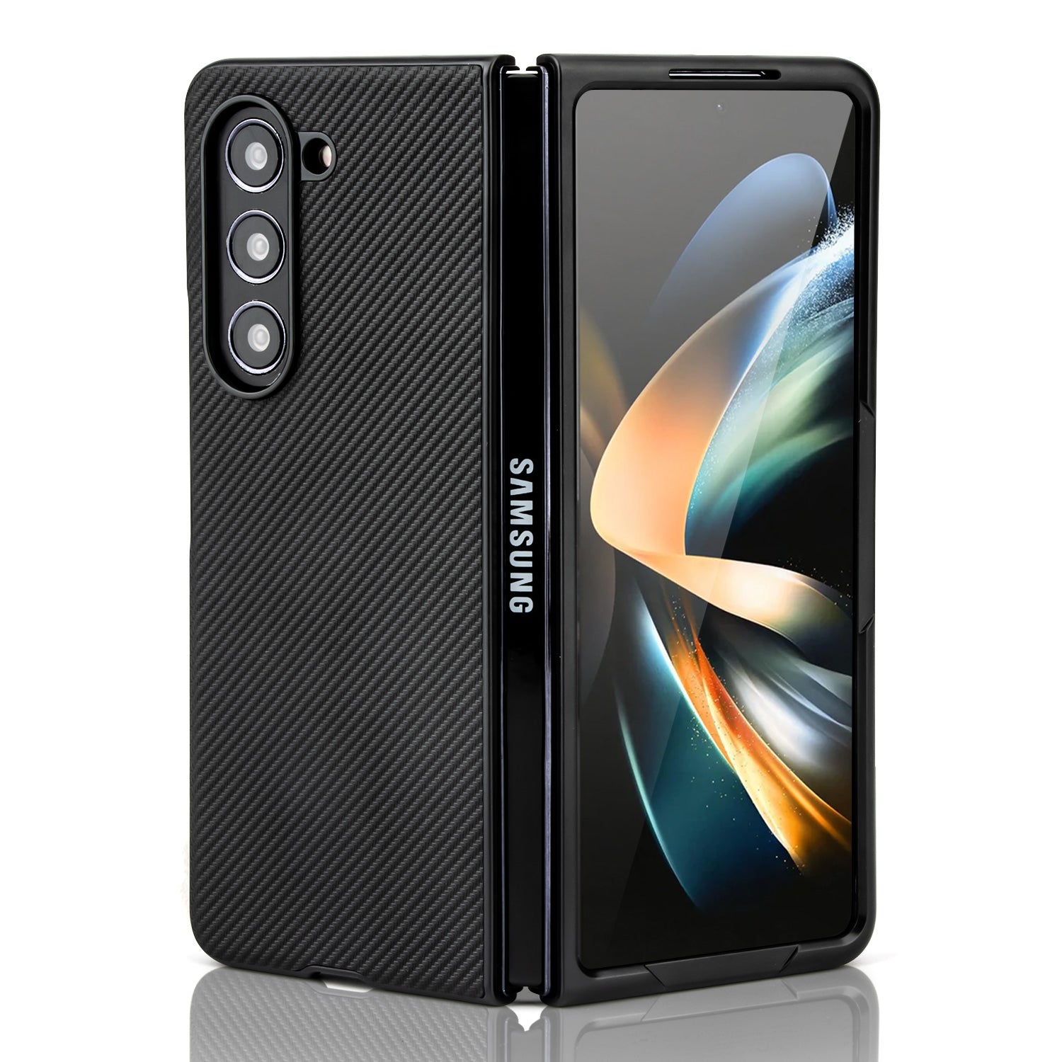 Tough On Samsung Galaxy Z Fold5 5G Case Carbon Fiber Black