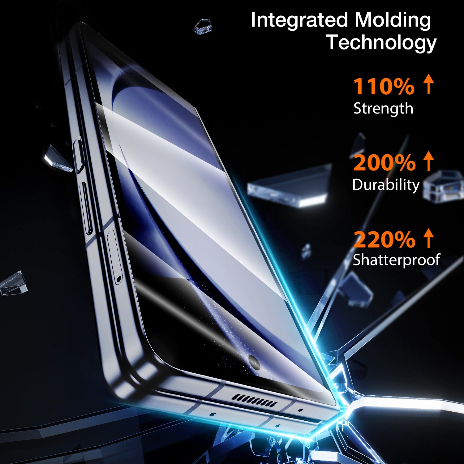 Tough On Samsung Galaxy Z Fold5 5G Tempered Glass Screen Protector with Installation Kit