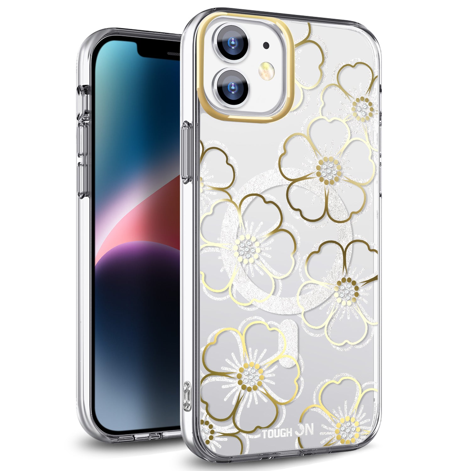 Tough On iPhone 11 Case Floral Emerald With MagSafe-1