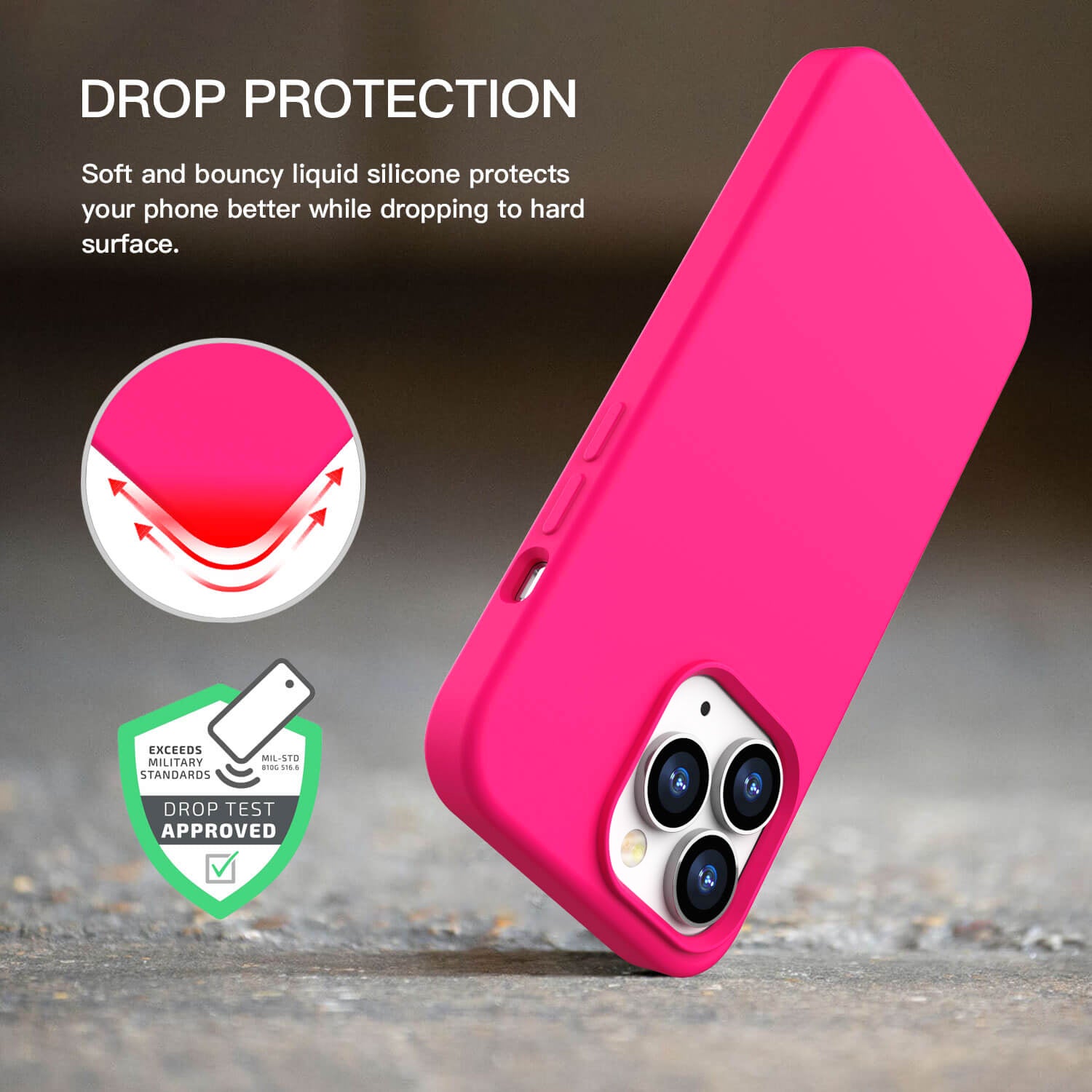 Tough On iPhone 13 Pro Max Strong Liquid Silicone Case Pink