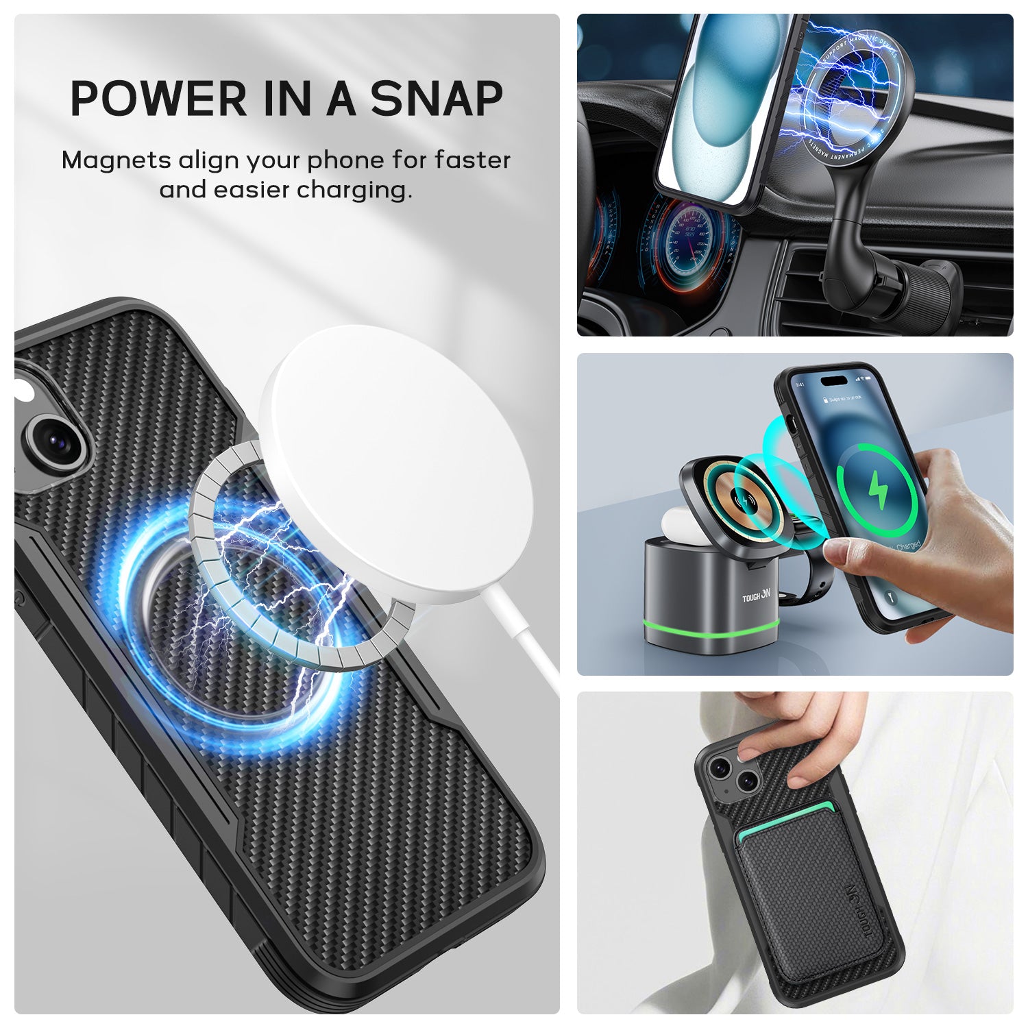 Tough On iPhone 16e / iPhone 15 Case Iron Shield with MagSafe
