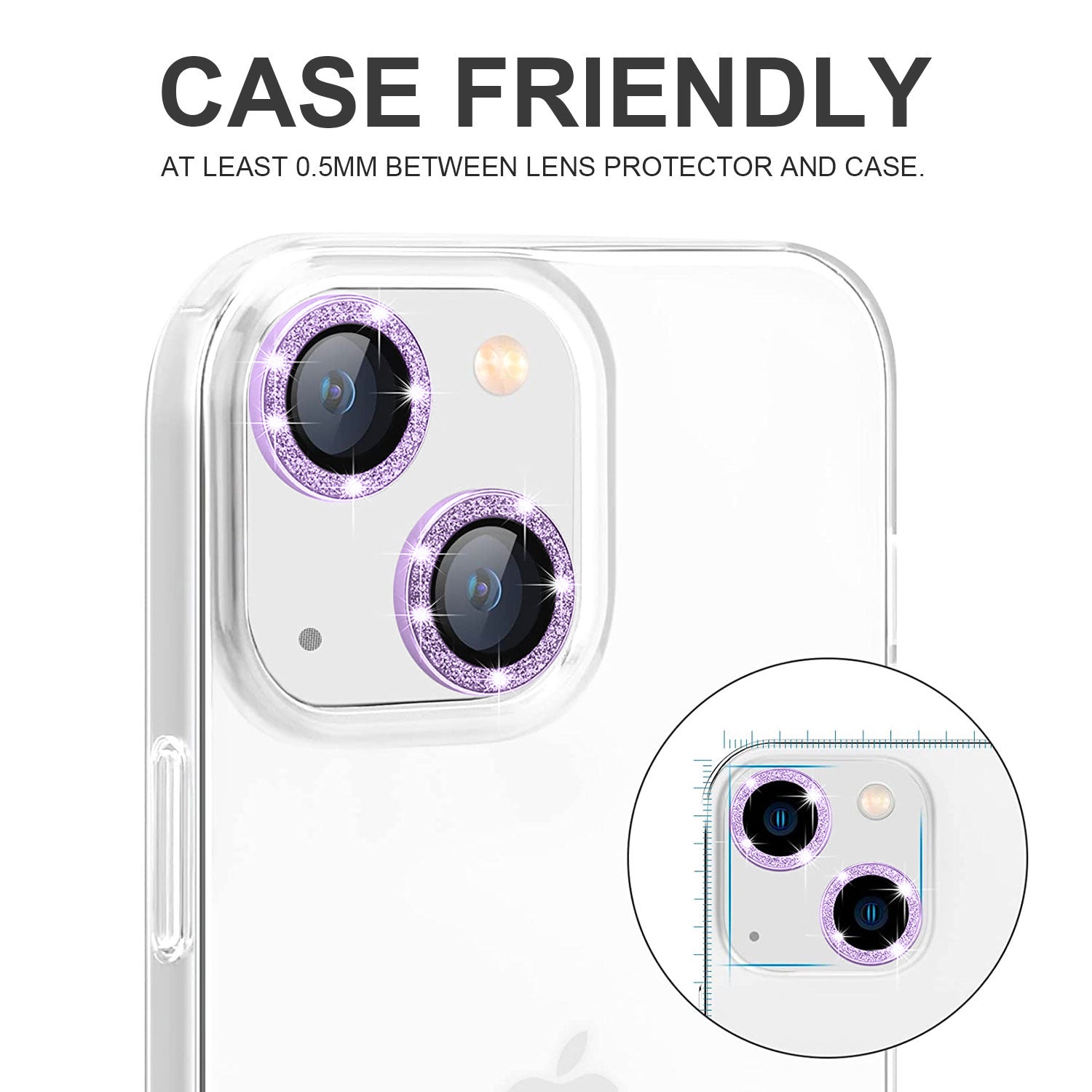 Tough On iPhone 15 Plus Camera lens Protector Tempered Glass Individual Ring