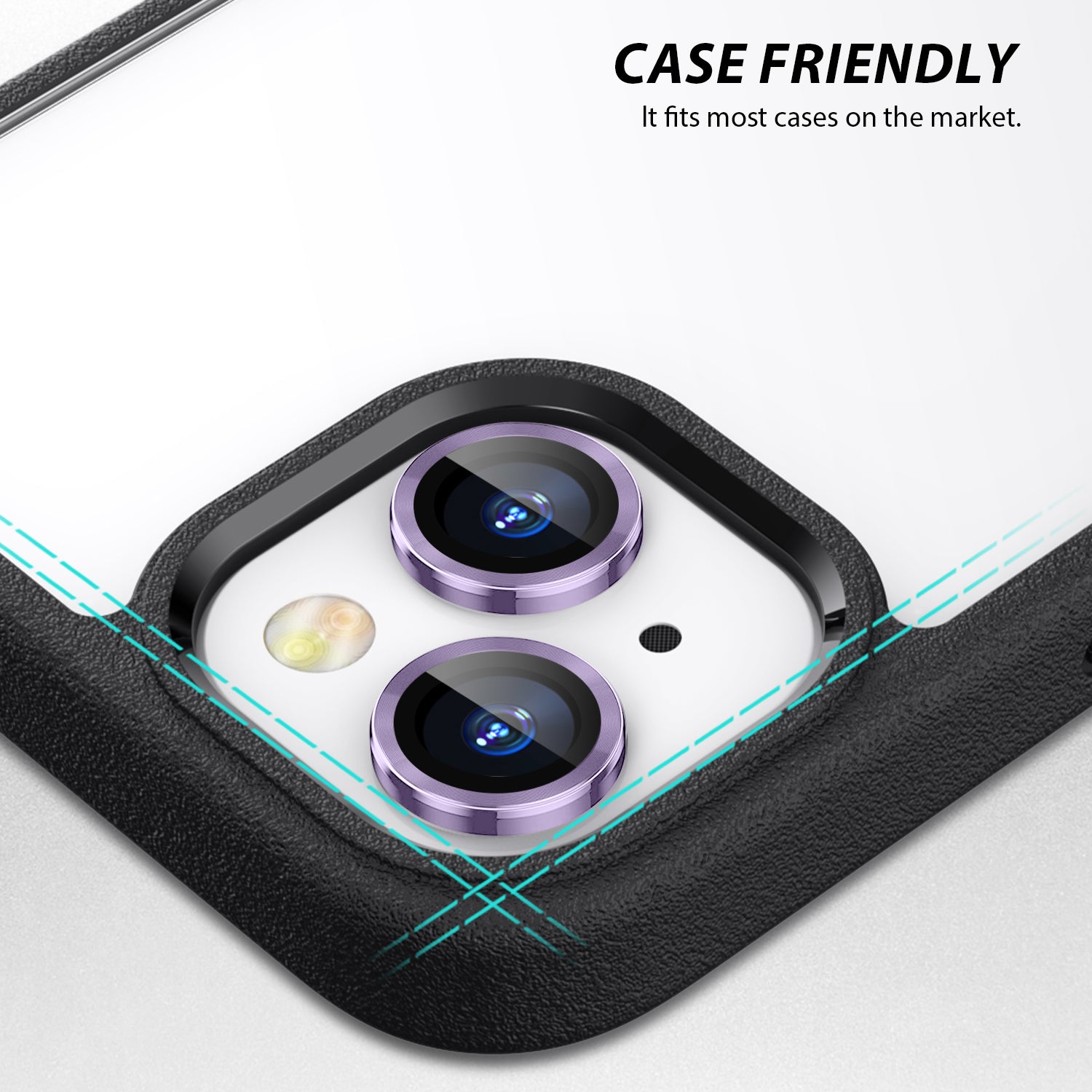 Tough On iPhone 15 Plus Camera lens Protector Tempered Glass Individual Ring