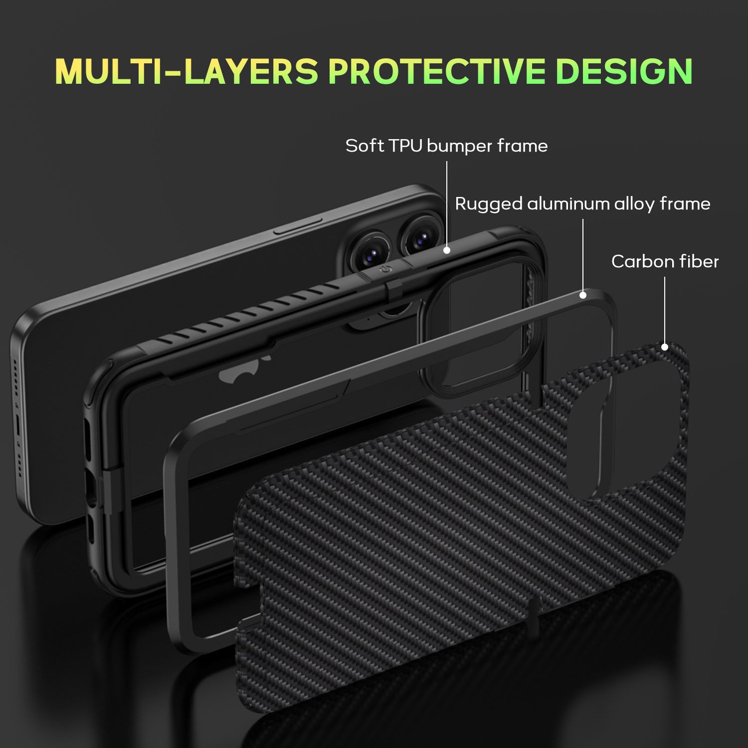 Tough On iPhone 15 Pro Case Iron Shield with MagSafe