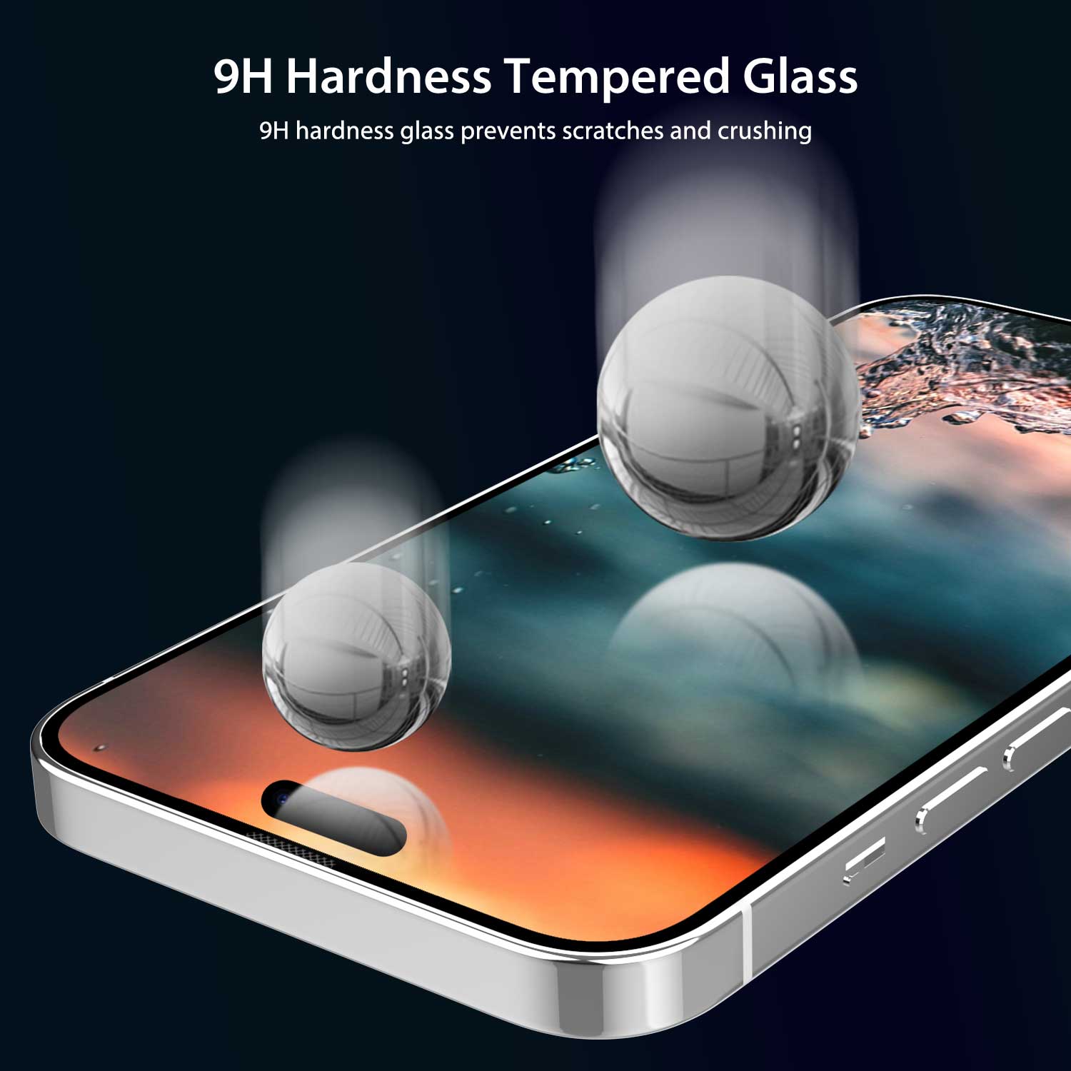 Tough On iPhone 15 Pro Double-strong Tempered Glass Screen Protector Black