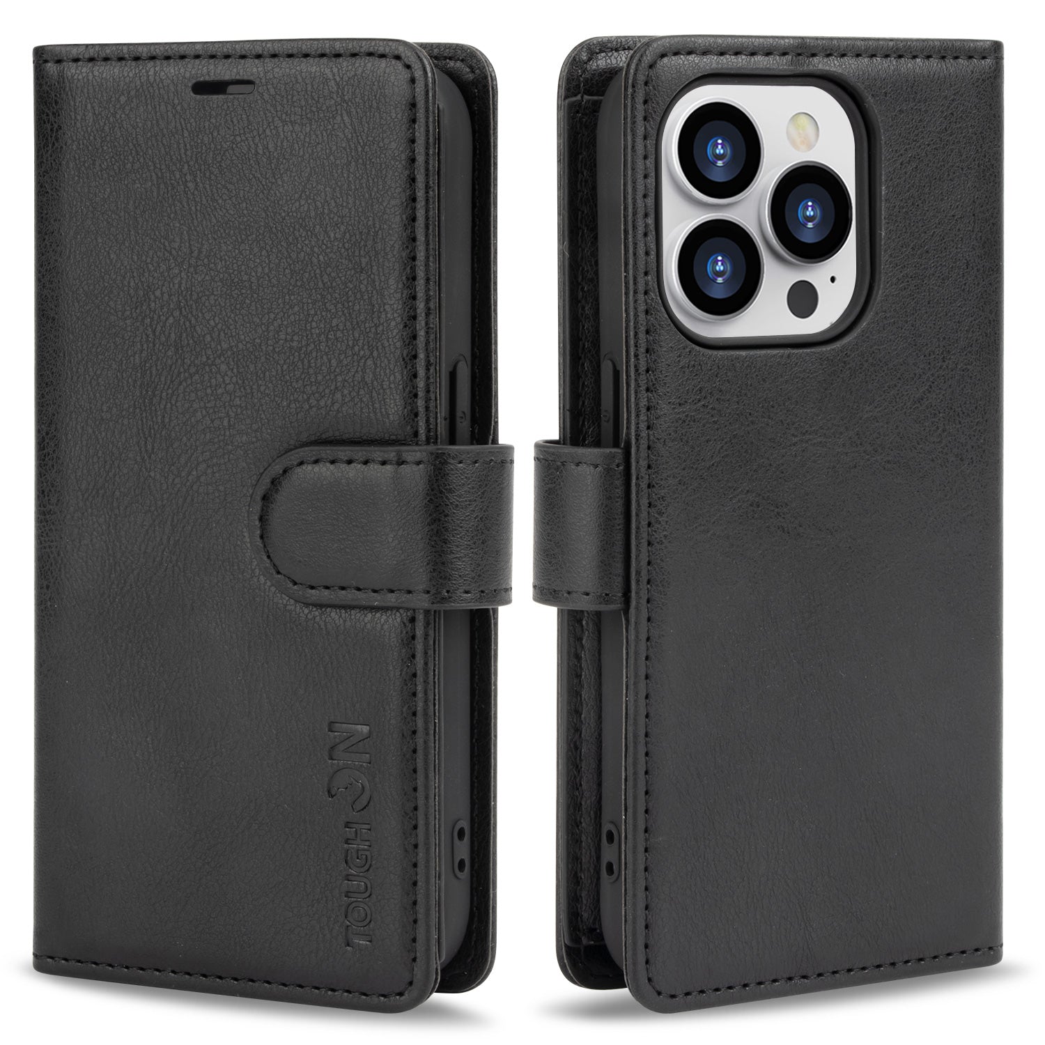 Tough On iPhone 15 Pro Flip Wallet Leather Case