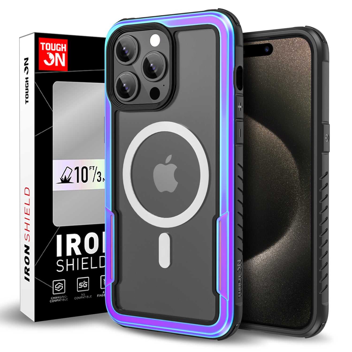 Tough On iPhone 15 Pro Max Case Iron Shield with Magsafe