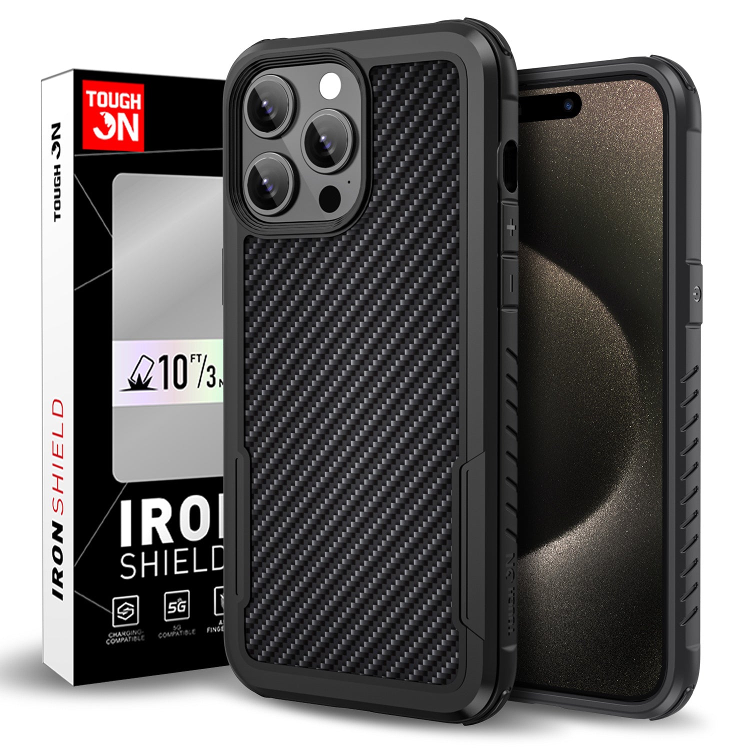 Tough On iPhone 15 Pro Max Case Iron Shield with Magsafe